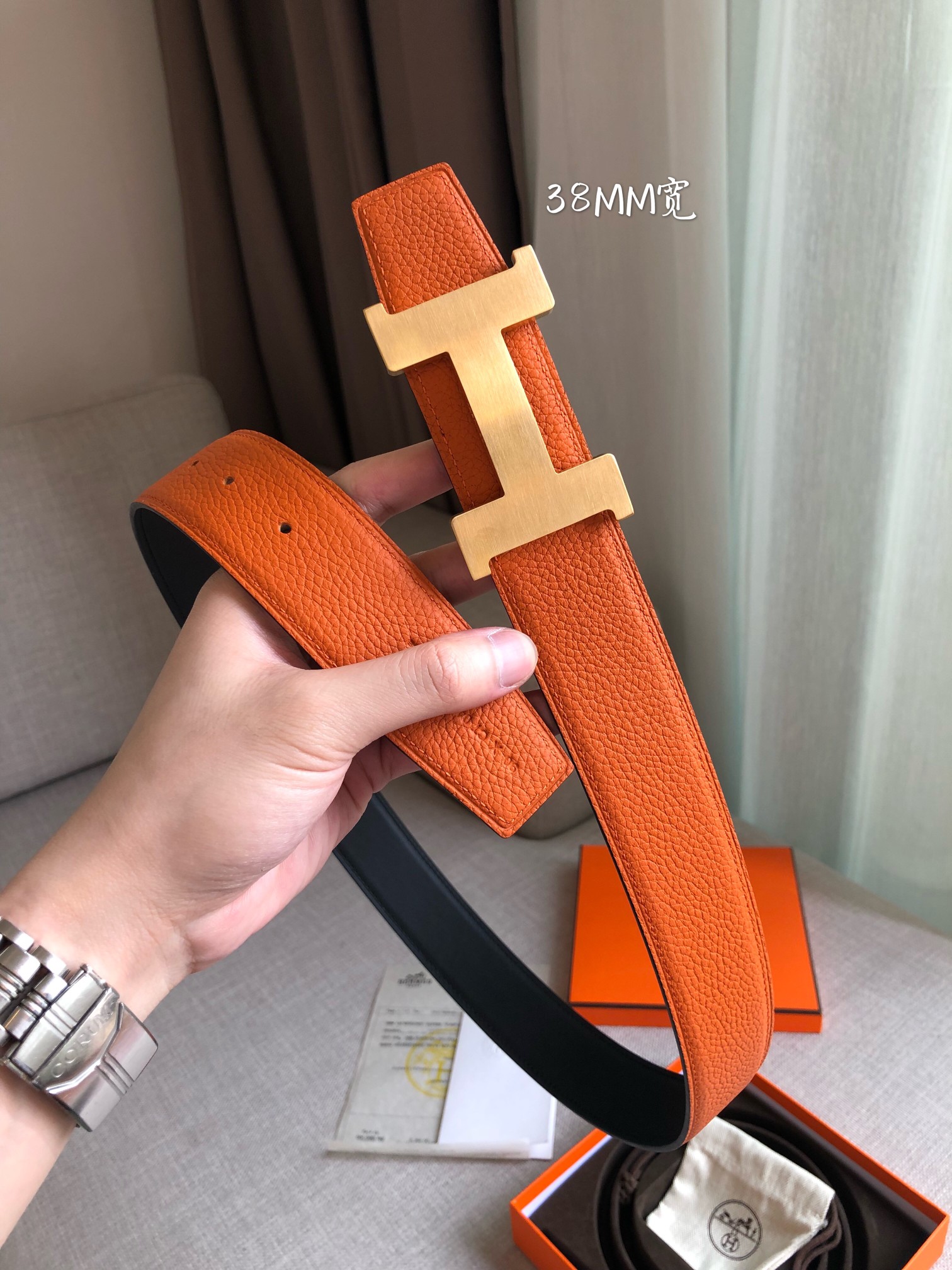 Hermès Male Basic Belt 38mm-s-m