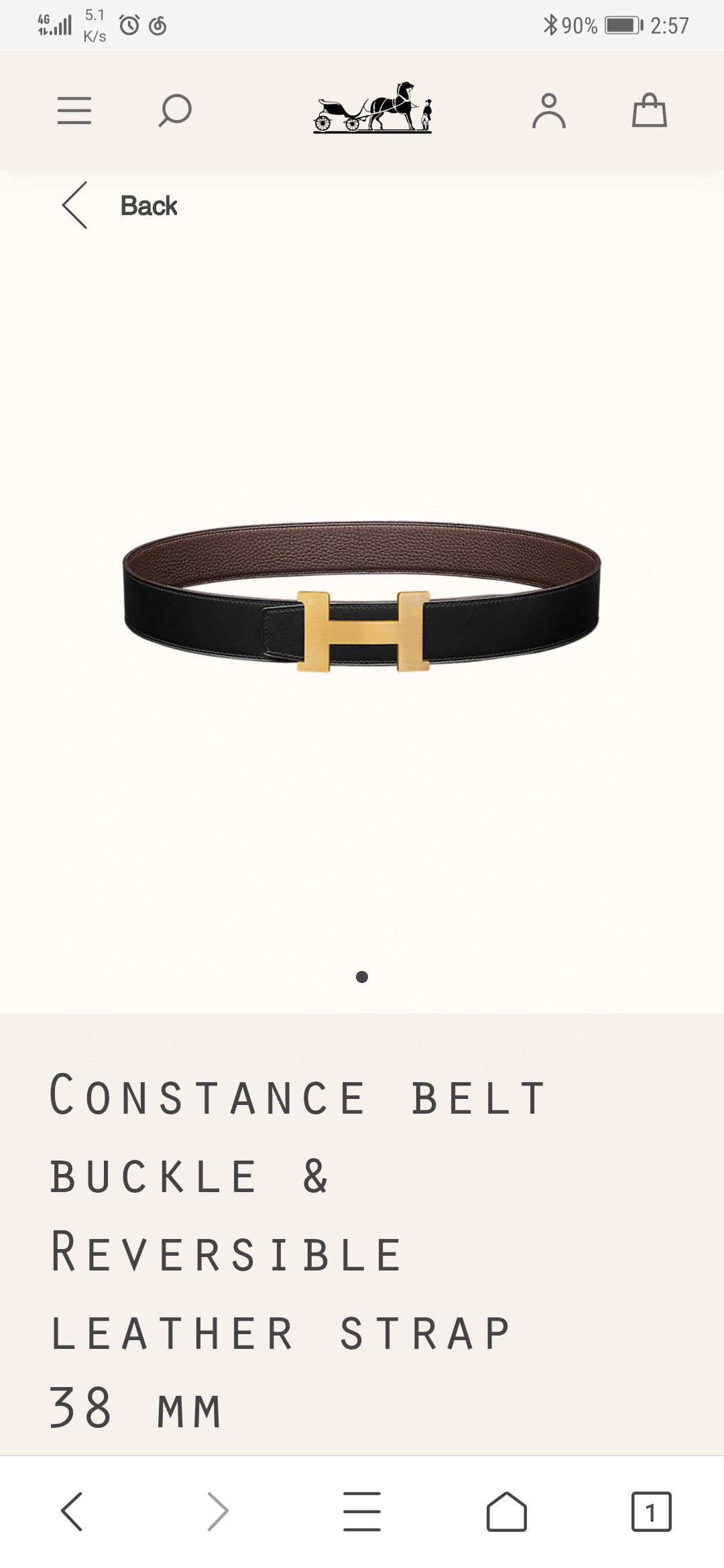 Hermès Male Basic Belt 38mm-s-m