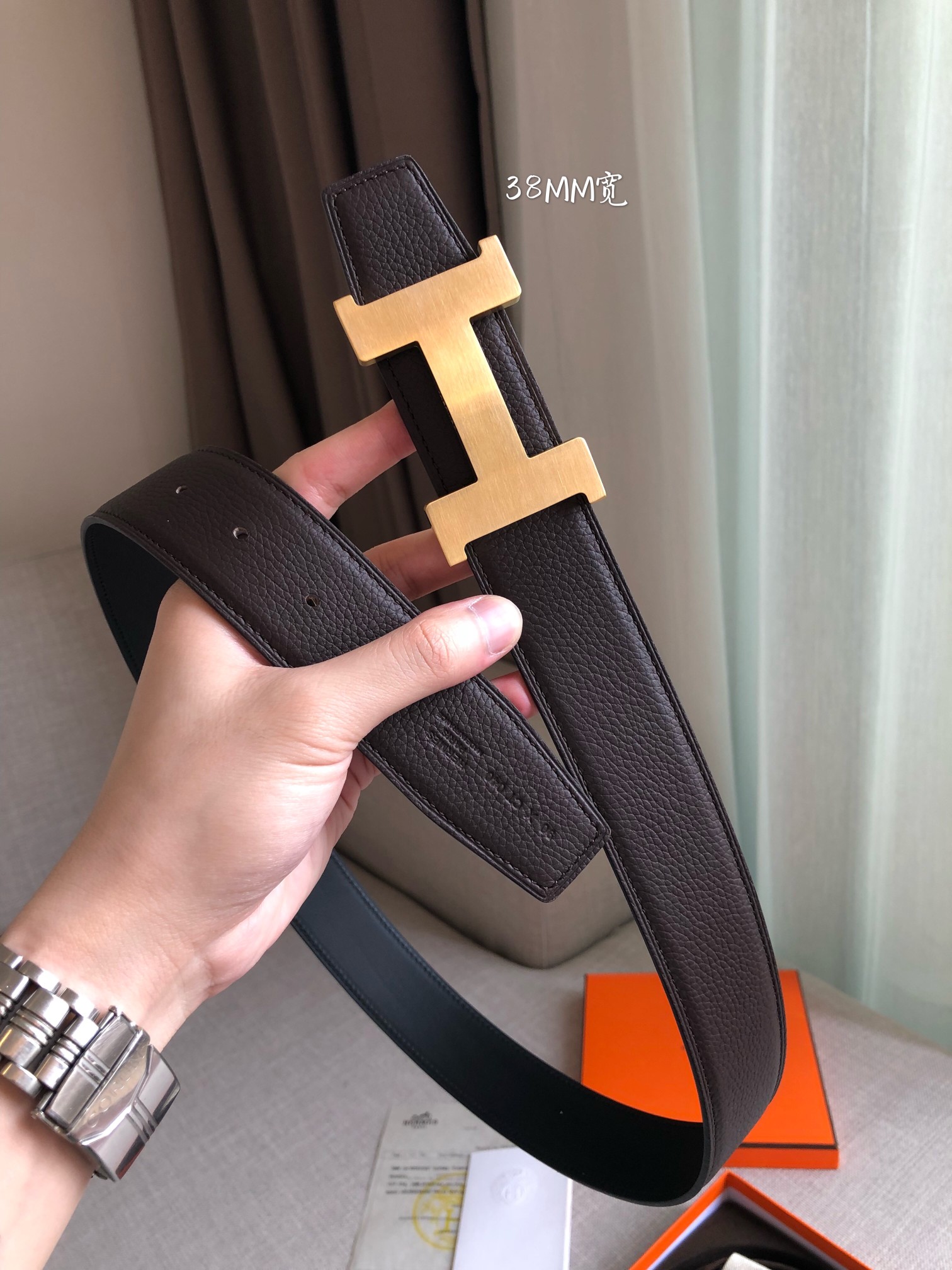 Hermès Male Basic Belt 38mm-s-m