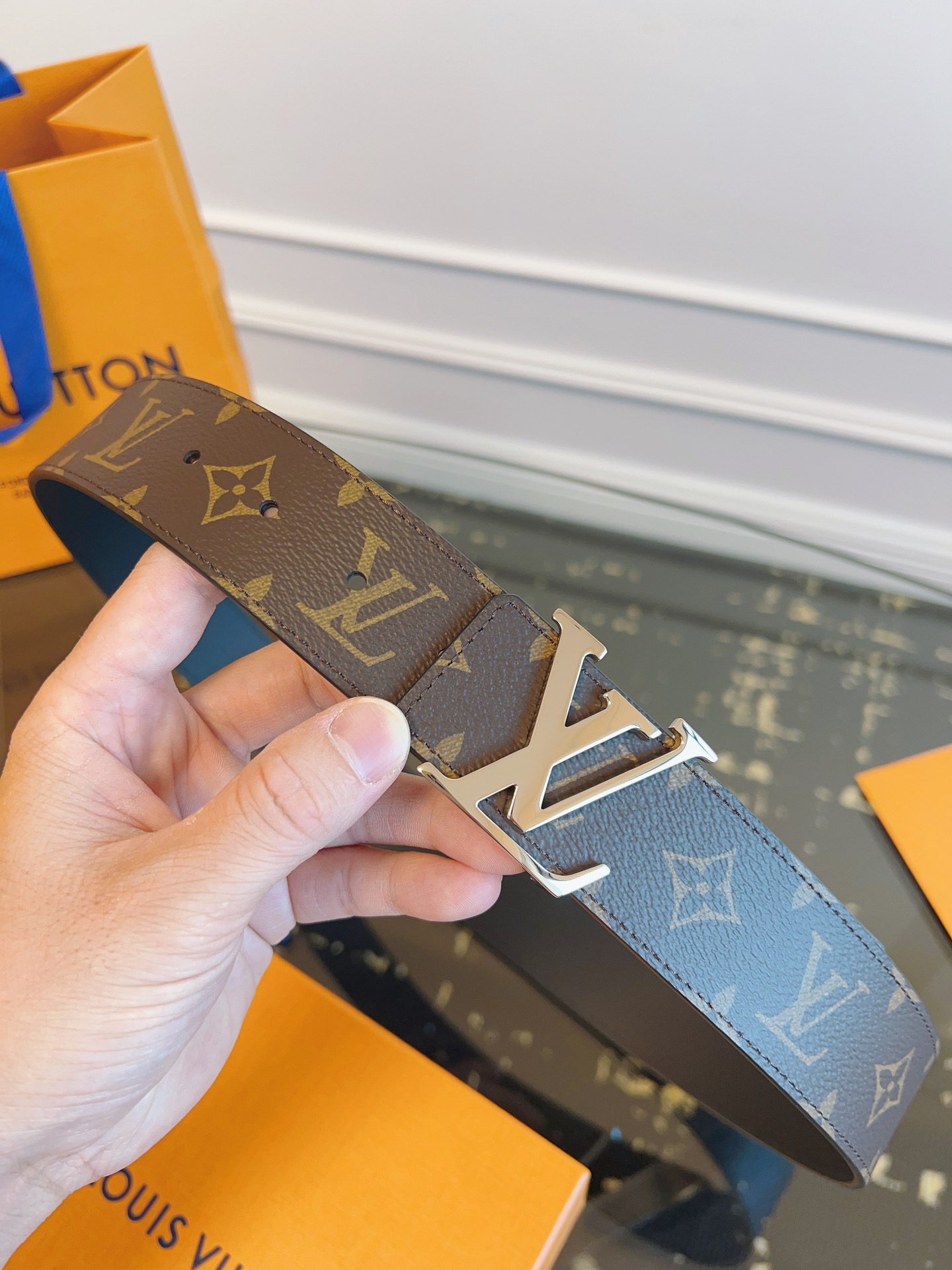 Louis Vuitton Male Basic Belt Cow Leather S-m-l