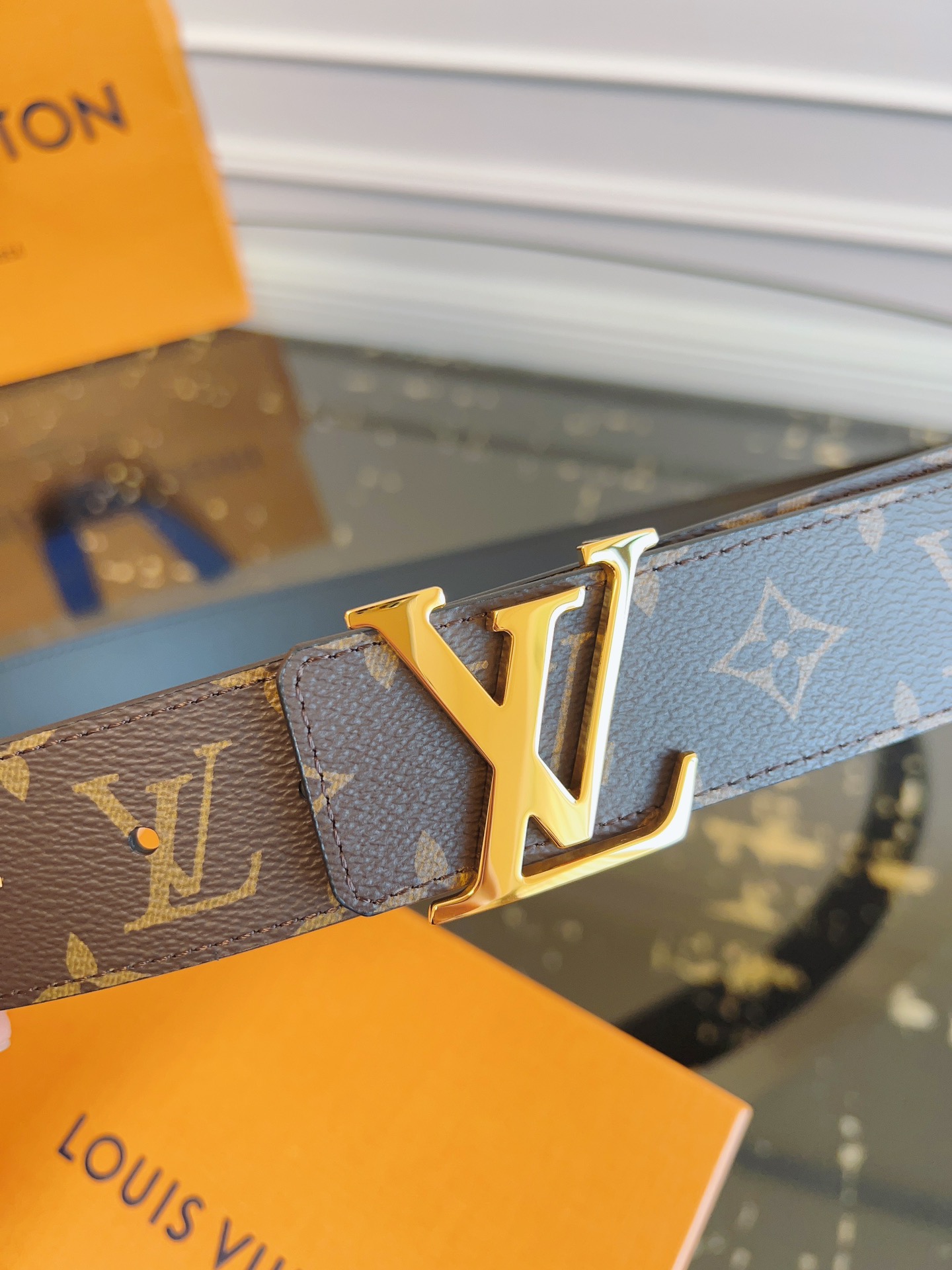 Louis Vuitton Male Basic Belt Cow Leather S-m-l