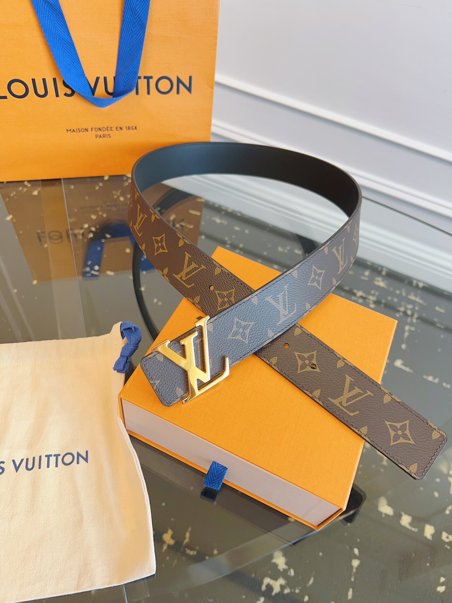 Louis Vuitton Male Basic Belt Cow Leather S-m-l