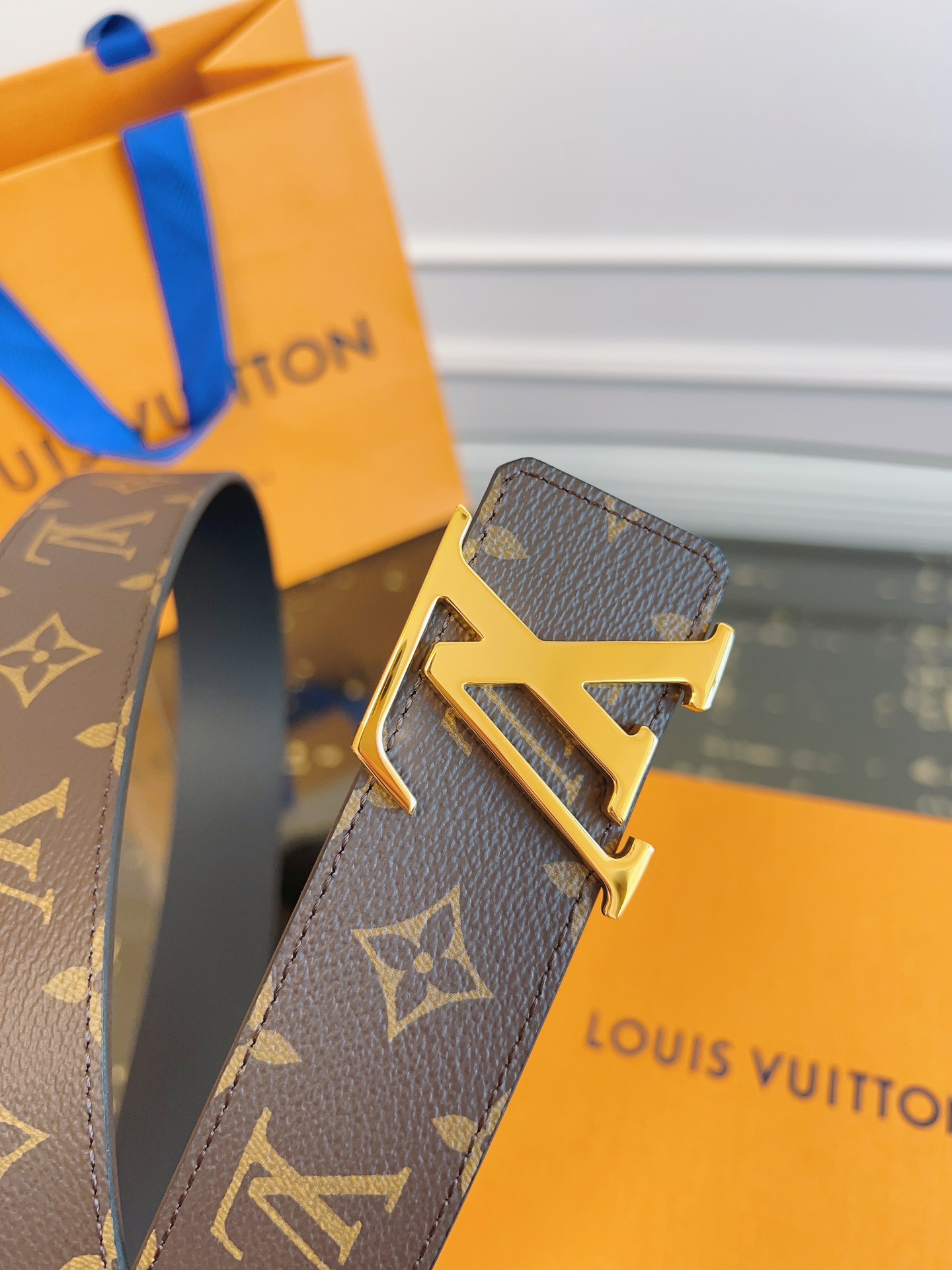 Louis Vuitton Male Basic Belt Cow Leather S-m-l