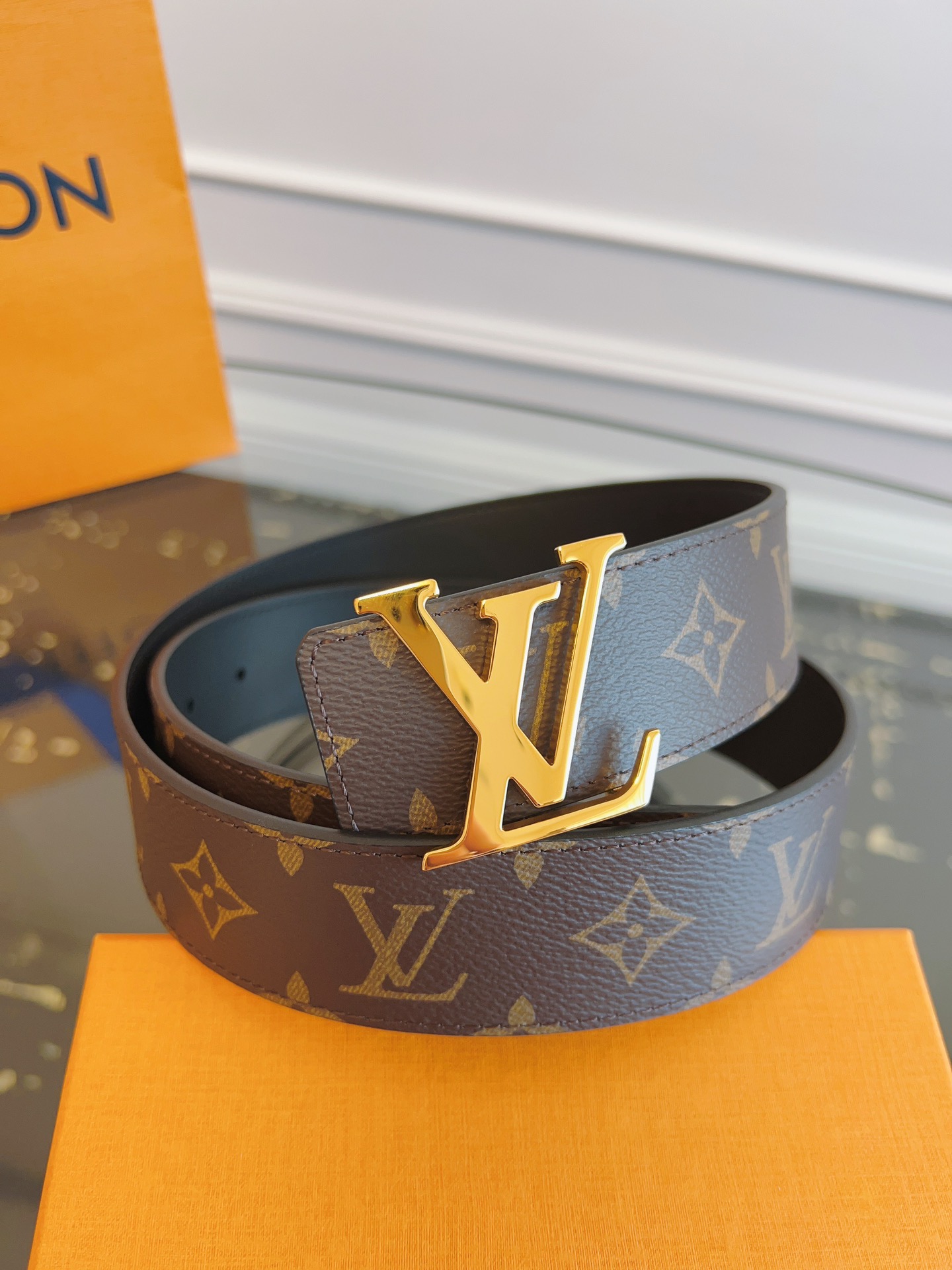 Louis Vuitton Male Basic Belt Cow Leather S-m-l