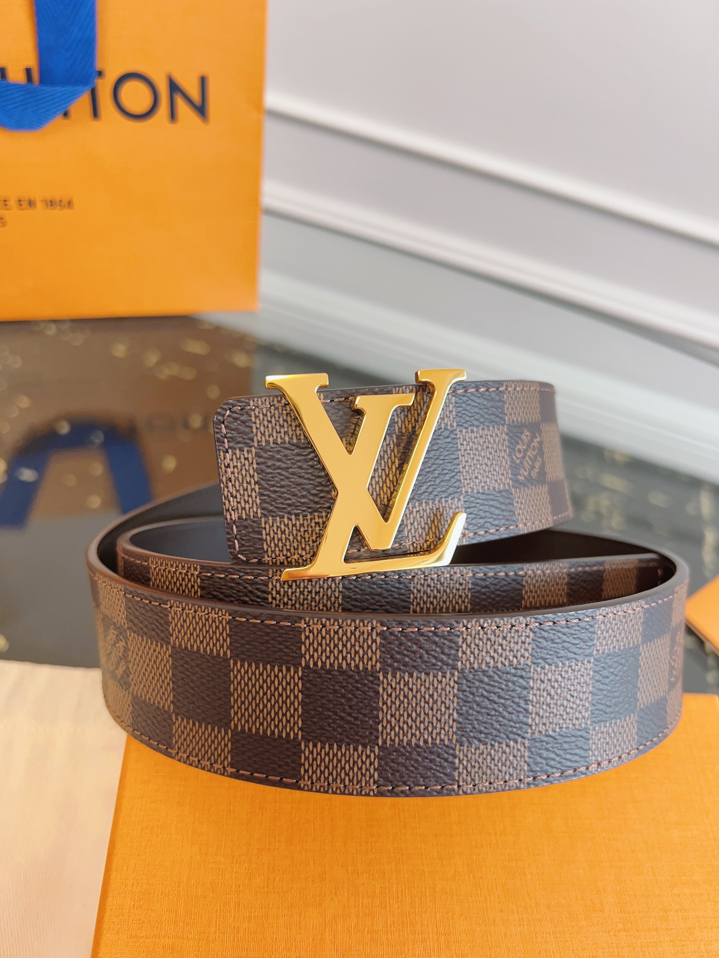 Louis Vuitton Male Basic Belt Cow Leather S-m-l