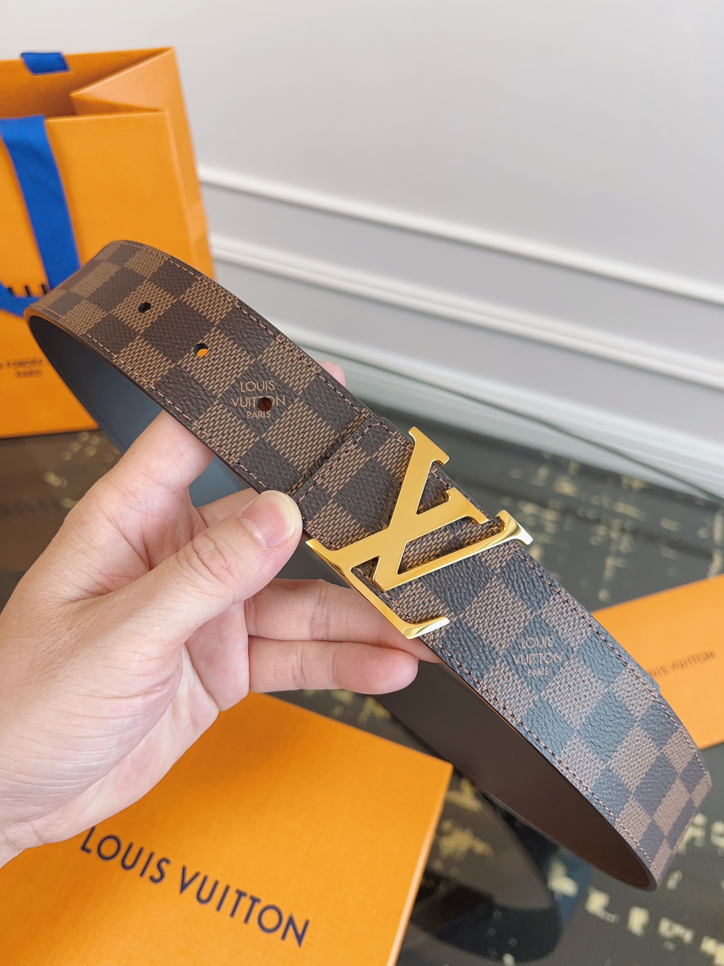 Louis Vuitton Male Basic Belt Cow Leather S-m-l