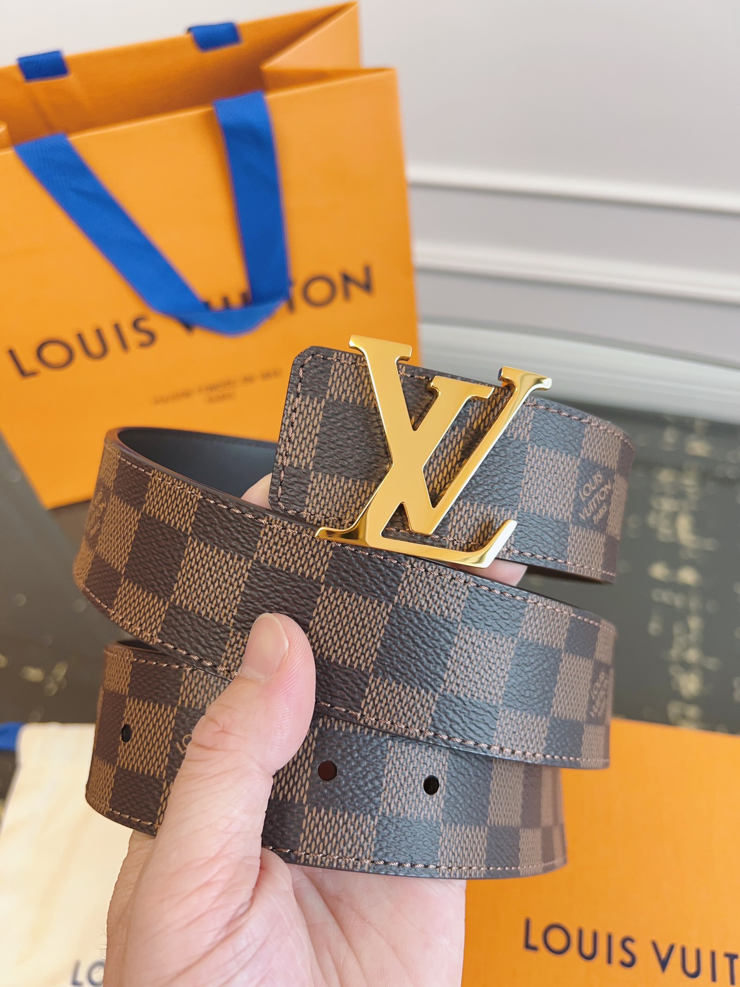 Louis Vuitton Male Basic Belt Cow Leather S-m-l