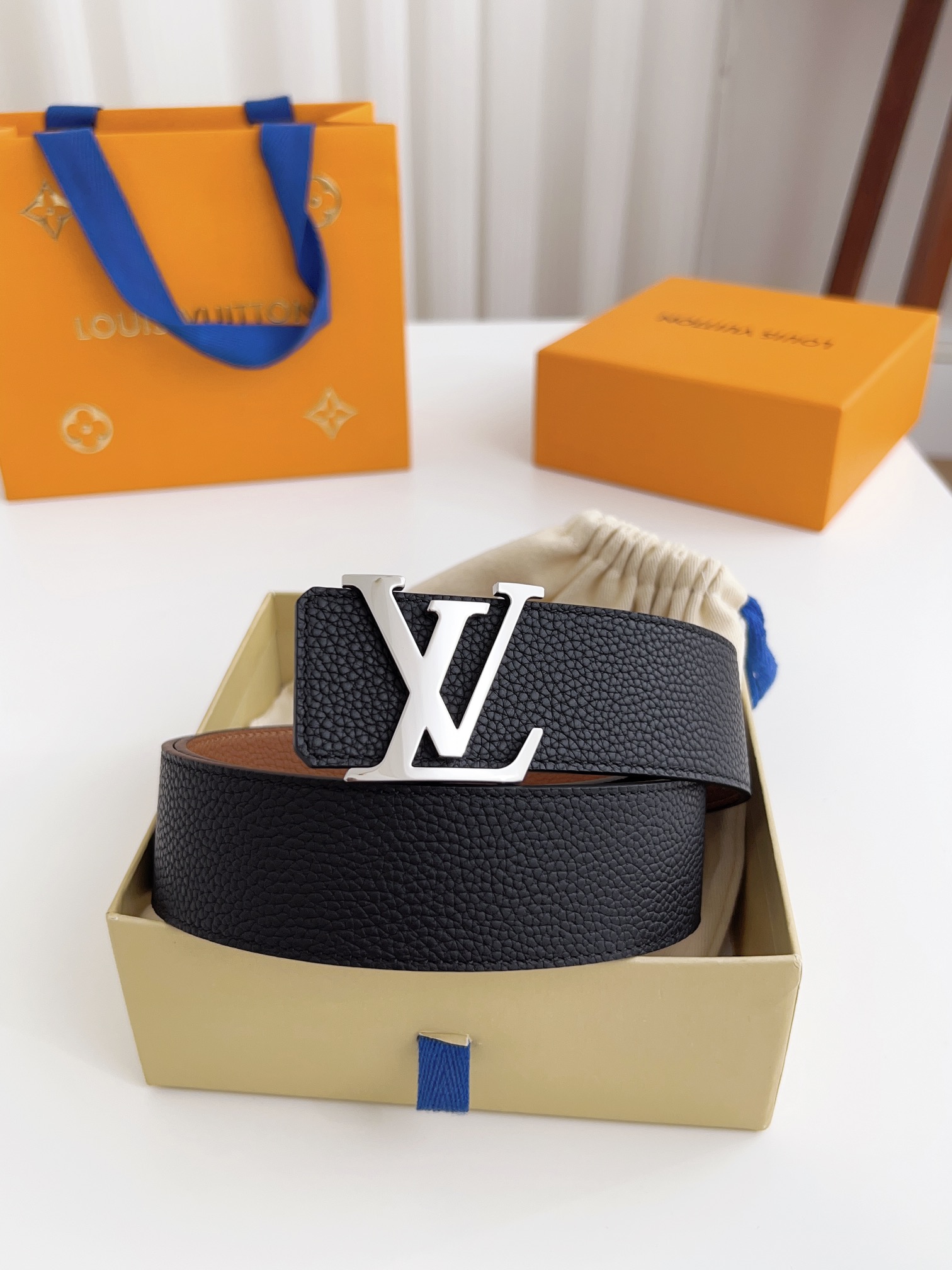 Louis Vuitton Male Basic Belt Cow Leather 125cm-l
