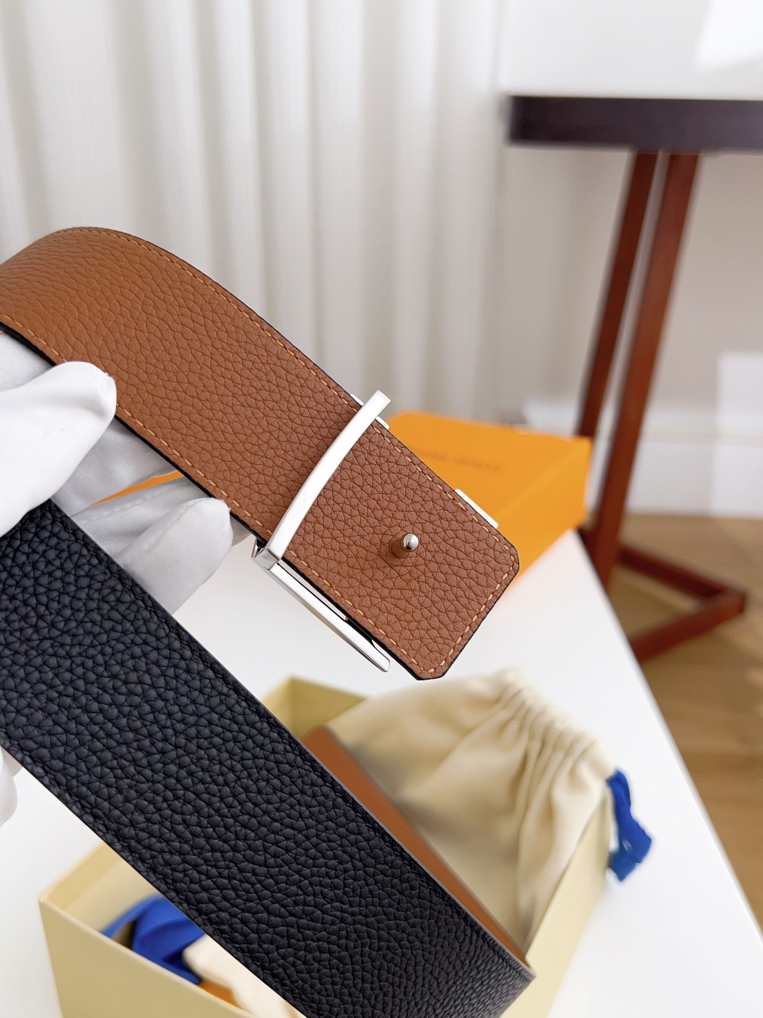 Louis Vuitton Male Basic Belt Cow Leather 125cm-l