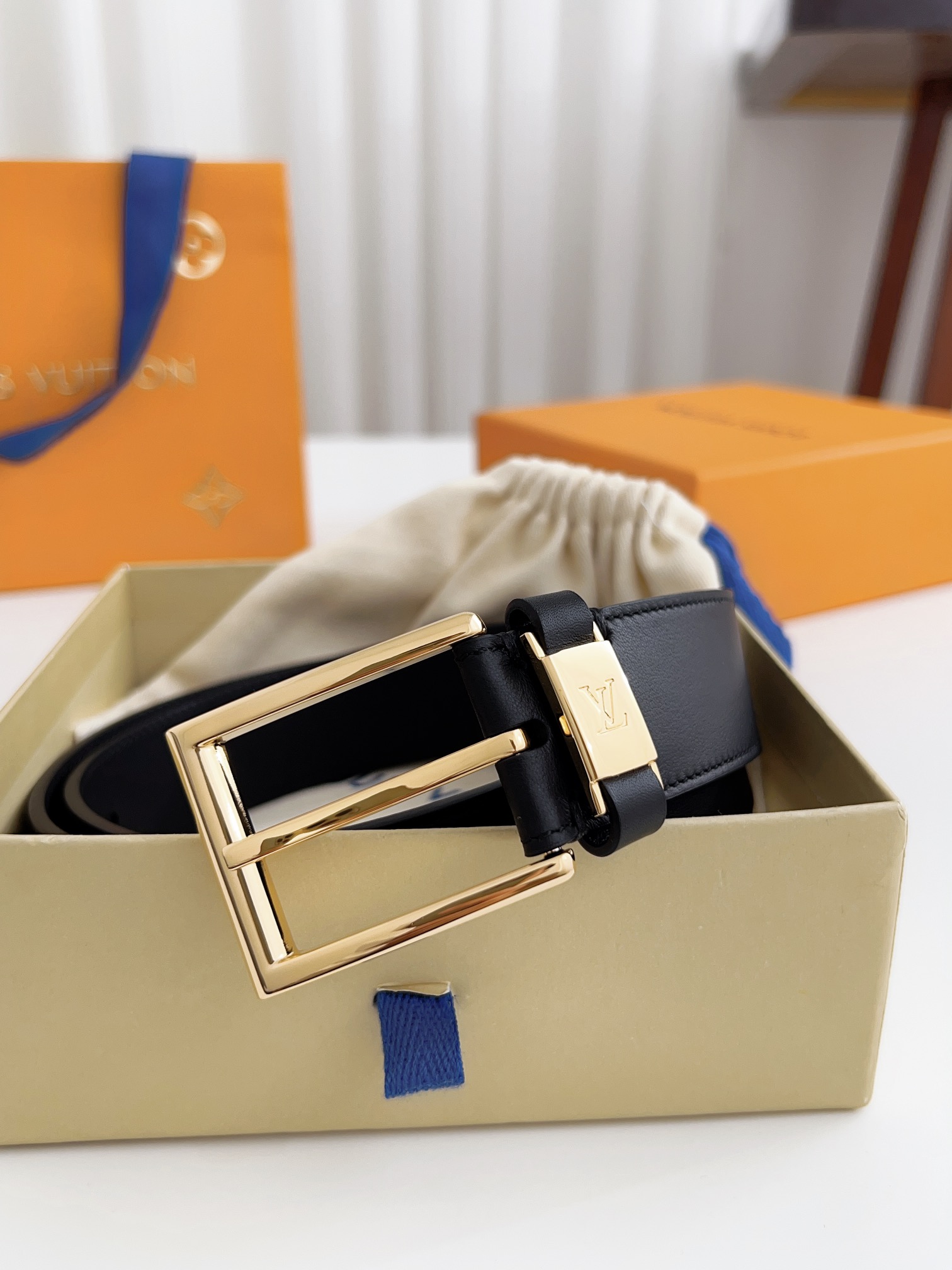 Louis Vuitton Male Basic Belt Cow Leather 125cm-l