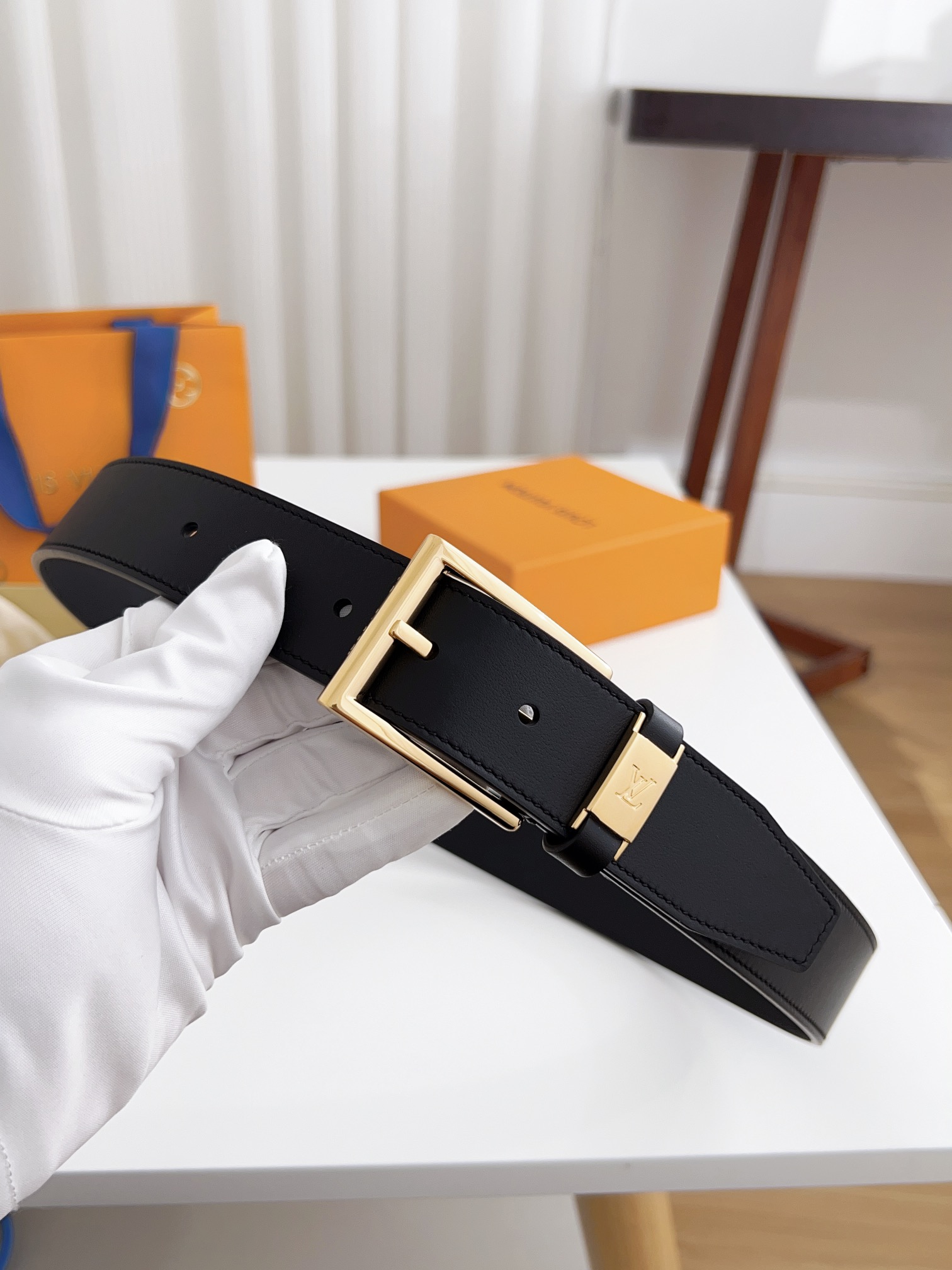 Louis Vuitton Male Basic Belt Cow Leather 125cm-l