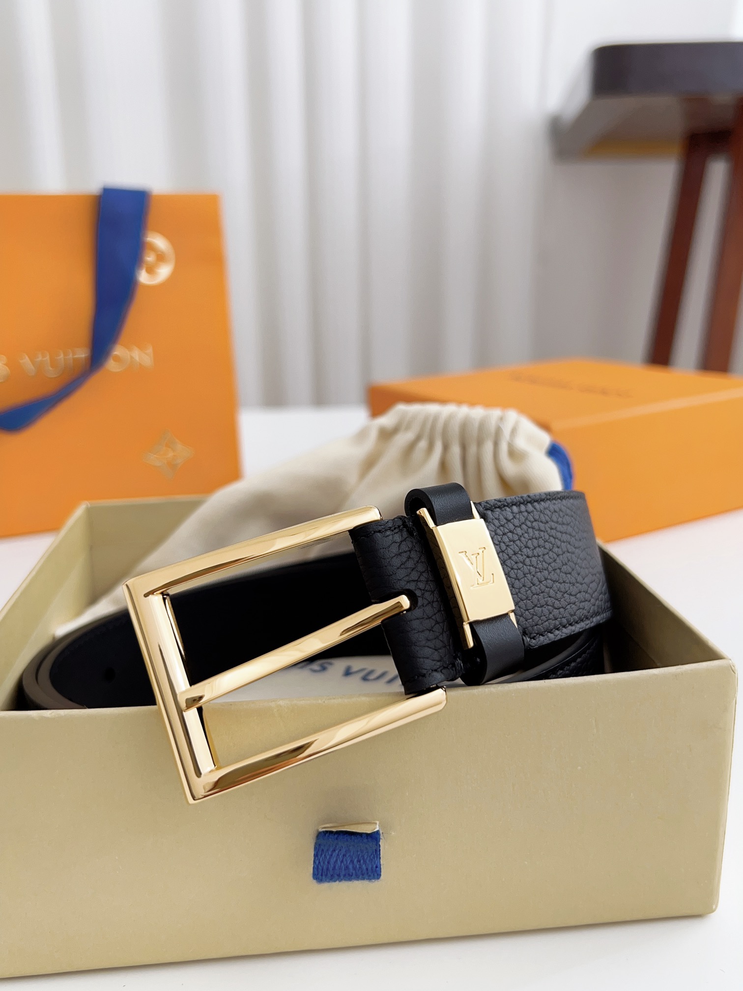 Louis Vuitton Male Basic Belt Cow Leather 125cm-l