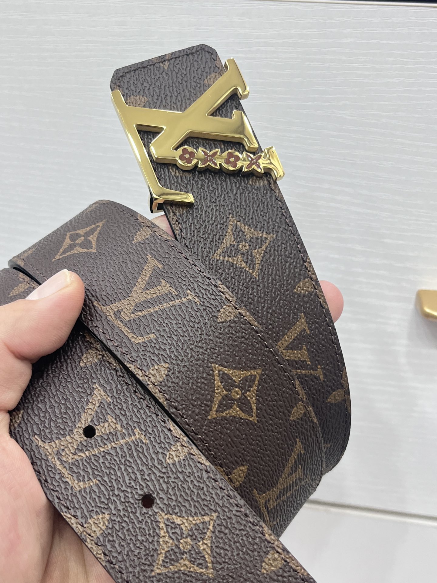 Louis Vuitton Male Basic Belt Cow Leather 40mm-m-l