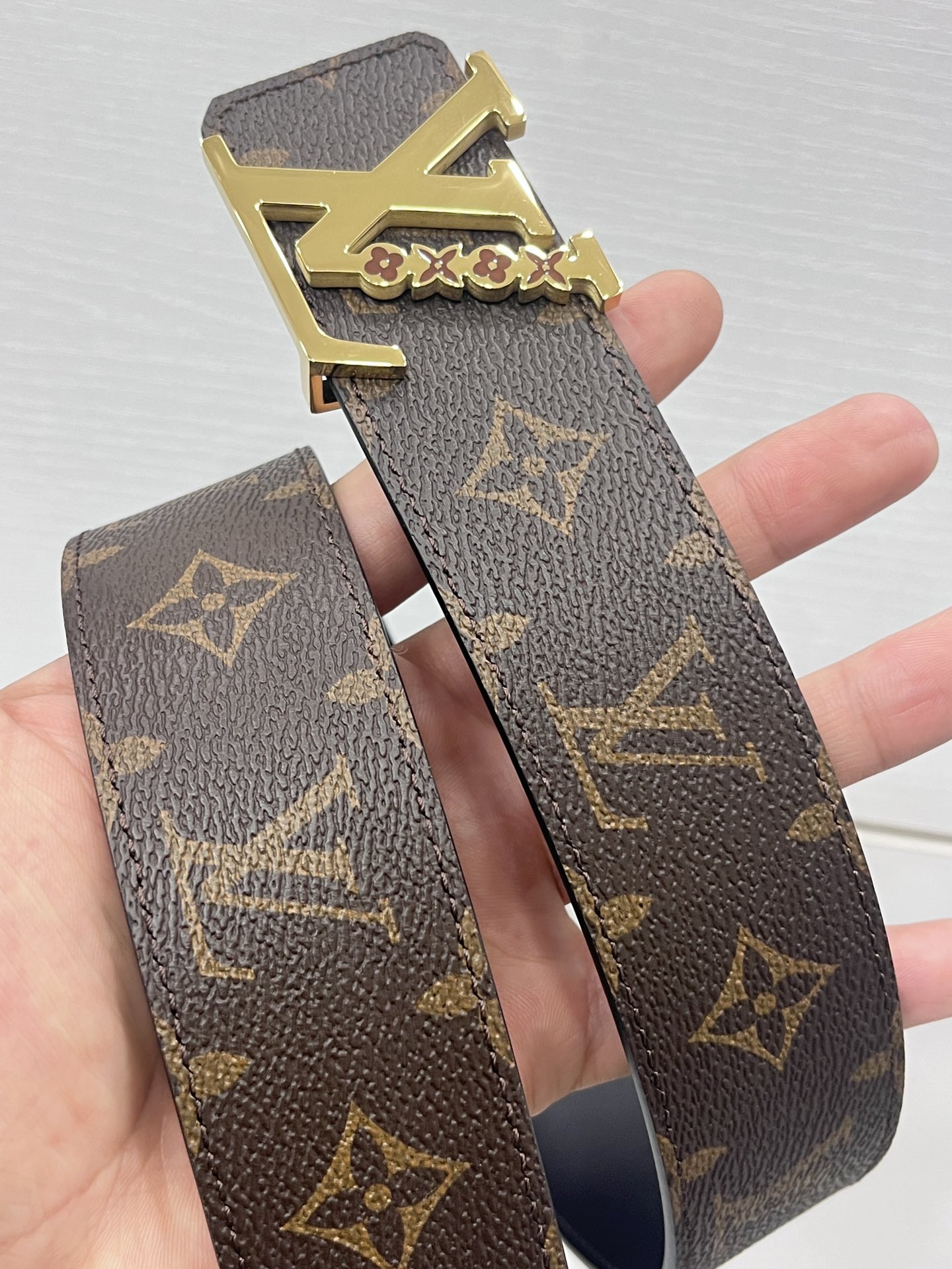 Louis Vuitton Male Basic Belt Cow Leather 40mm-m-l