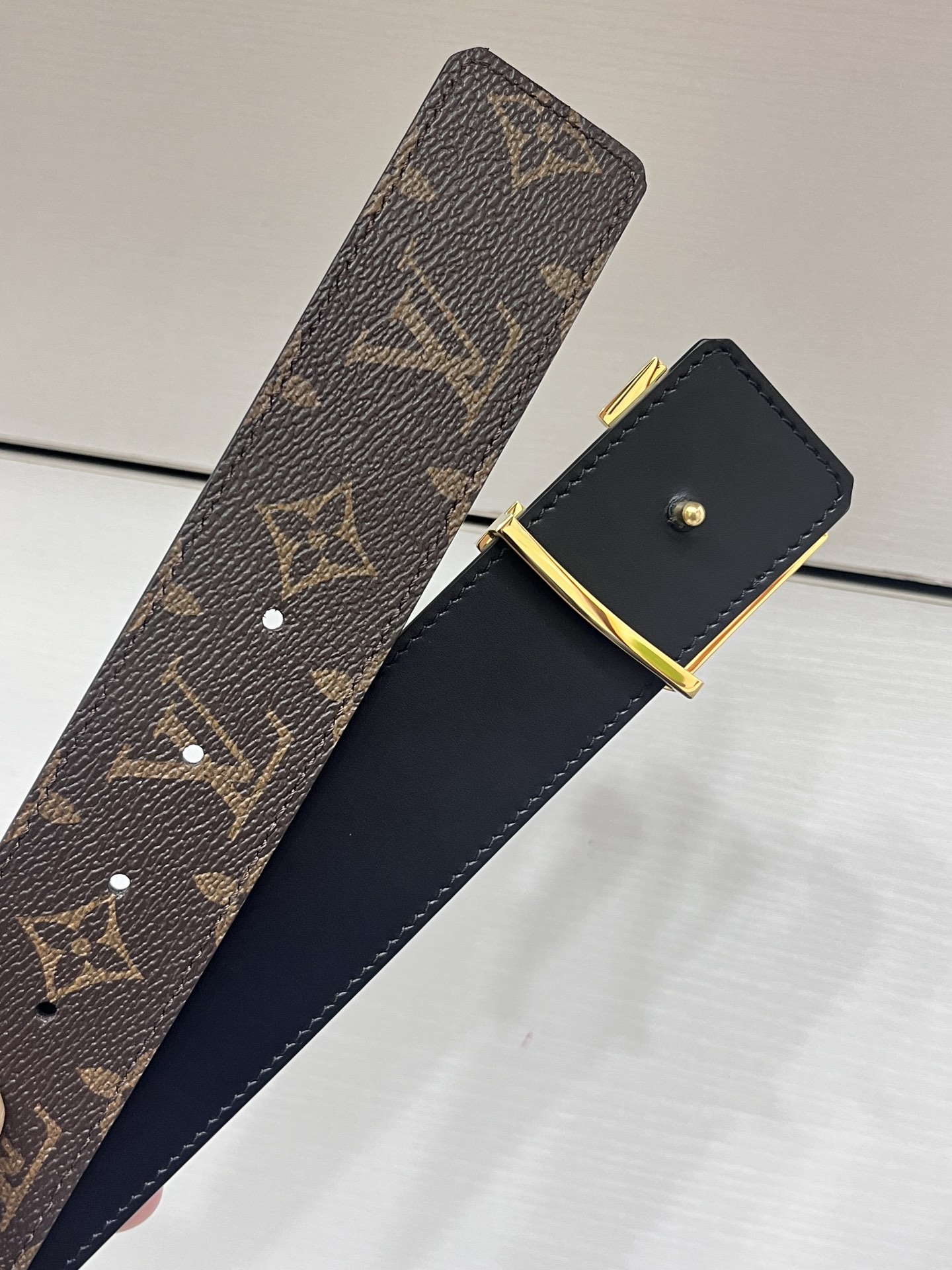 Louis Vuitton Male Basic Belt Cow Leather 40mm-m-l