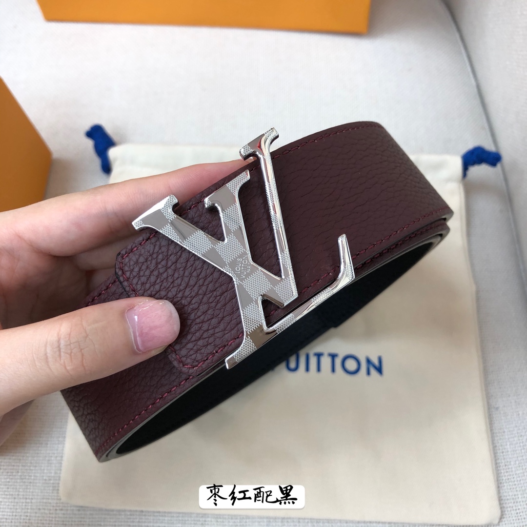 Louis Vuitton Male Leather Belt Cow Leather 40mm-s-l