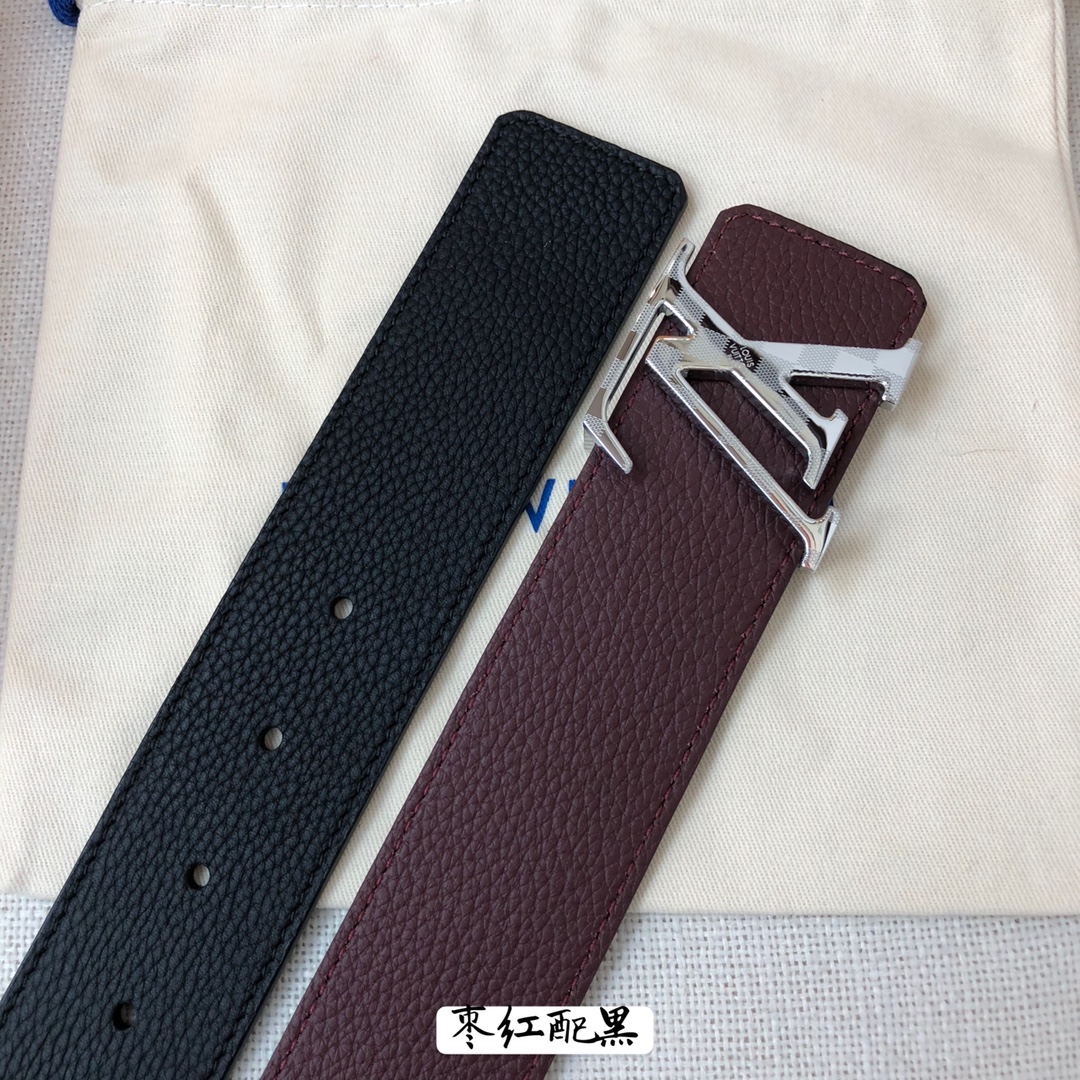 Louis Vuitton Male Leather Belt Cow Leather 40mm-s-l