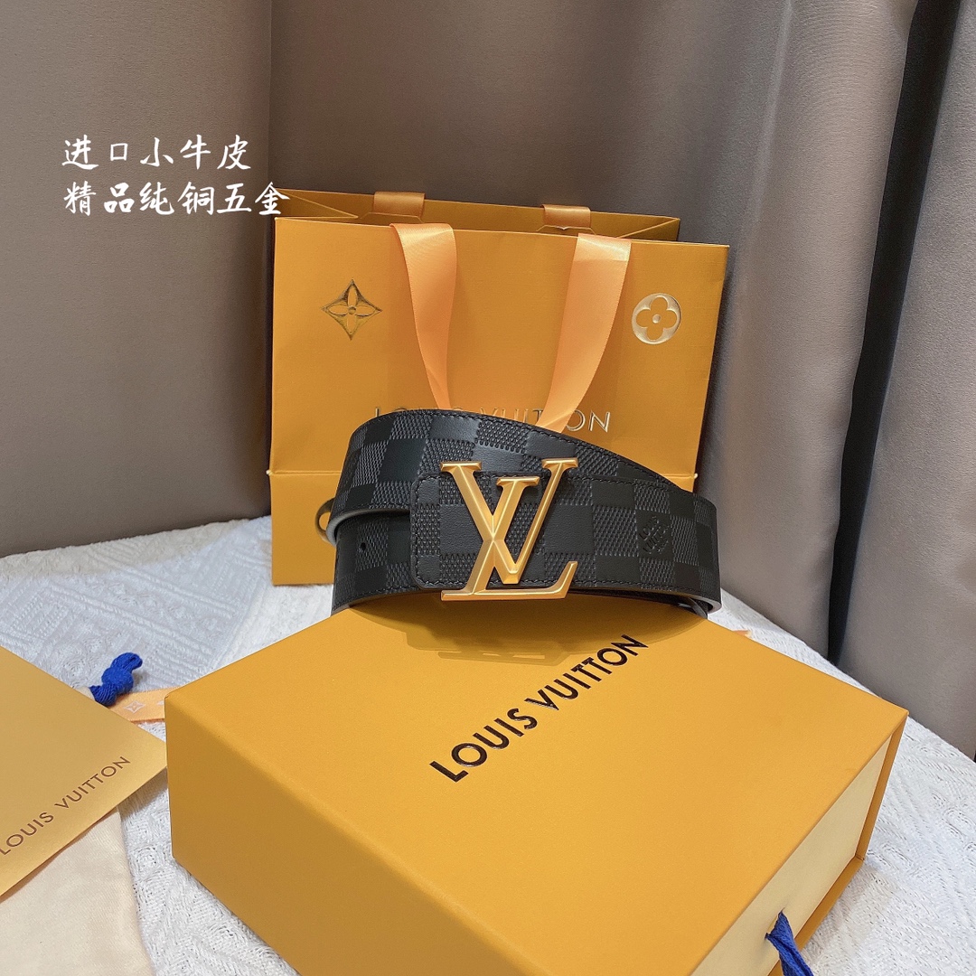 Louis Vuitton Male Basic Belt Cow Leather S-m-l