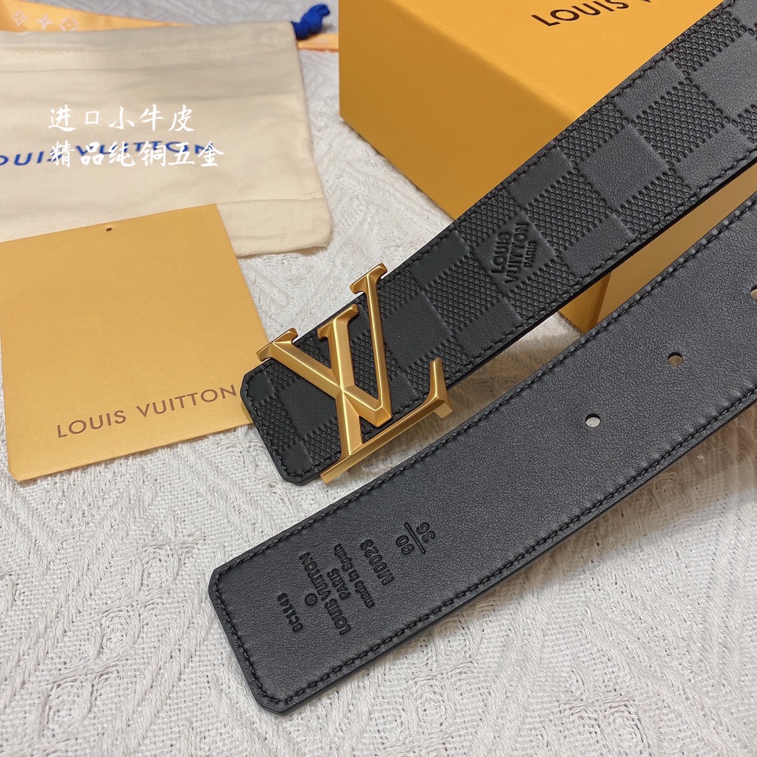 Louis Vuitton Male Basic Belt Cow Leather S-m-l