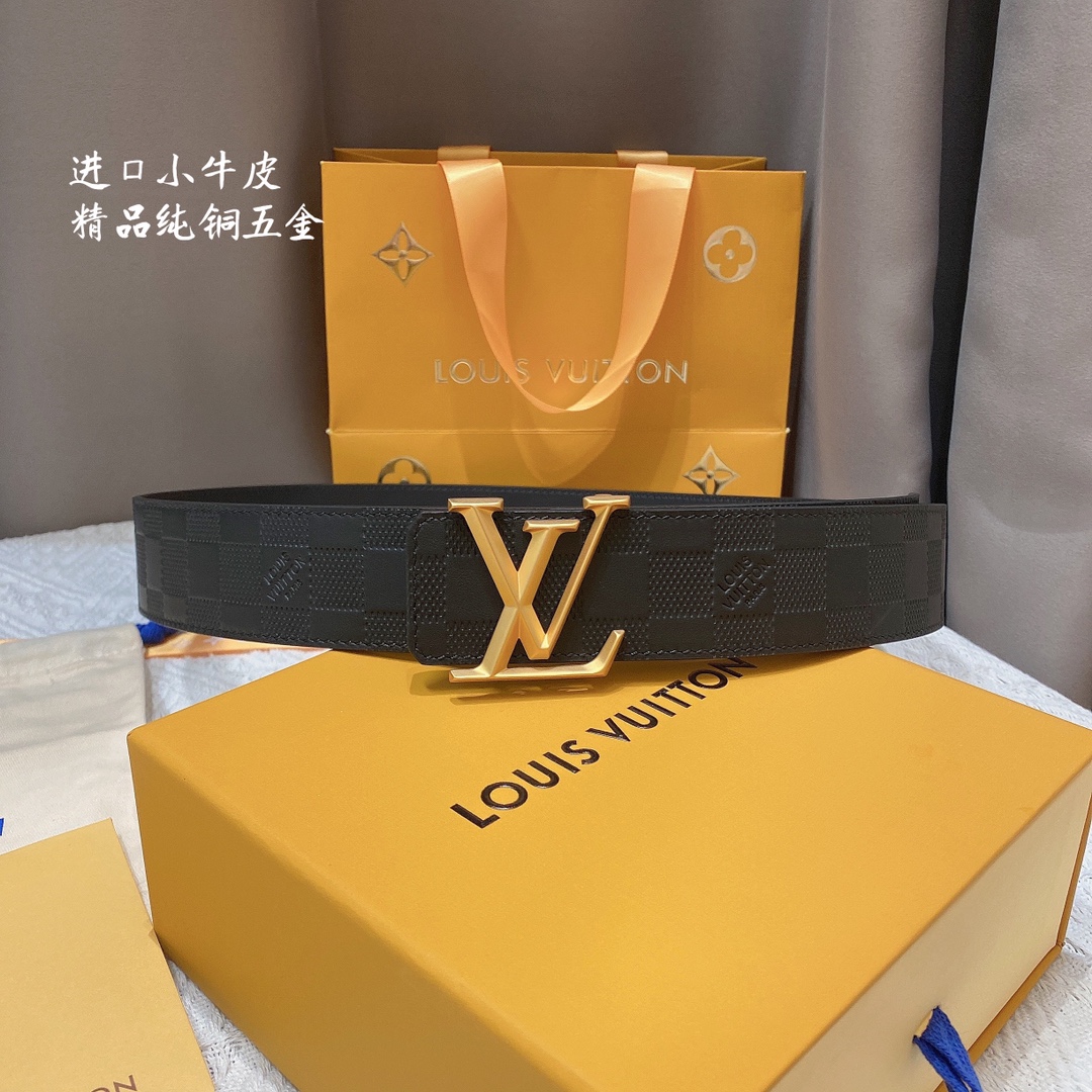 Louis Vuitton Male Basic Belt Cow Leather S-m-l