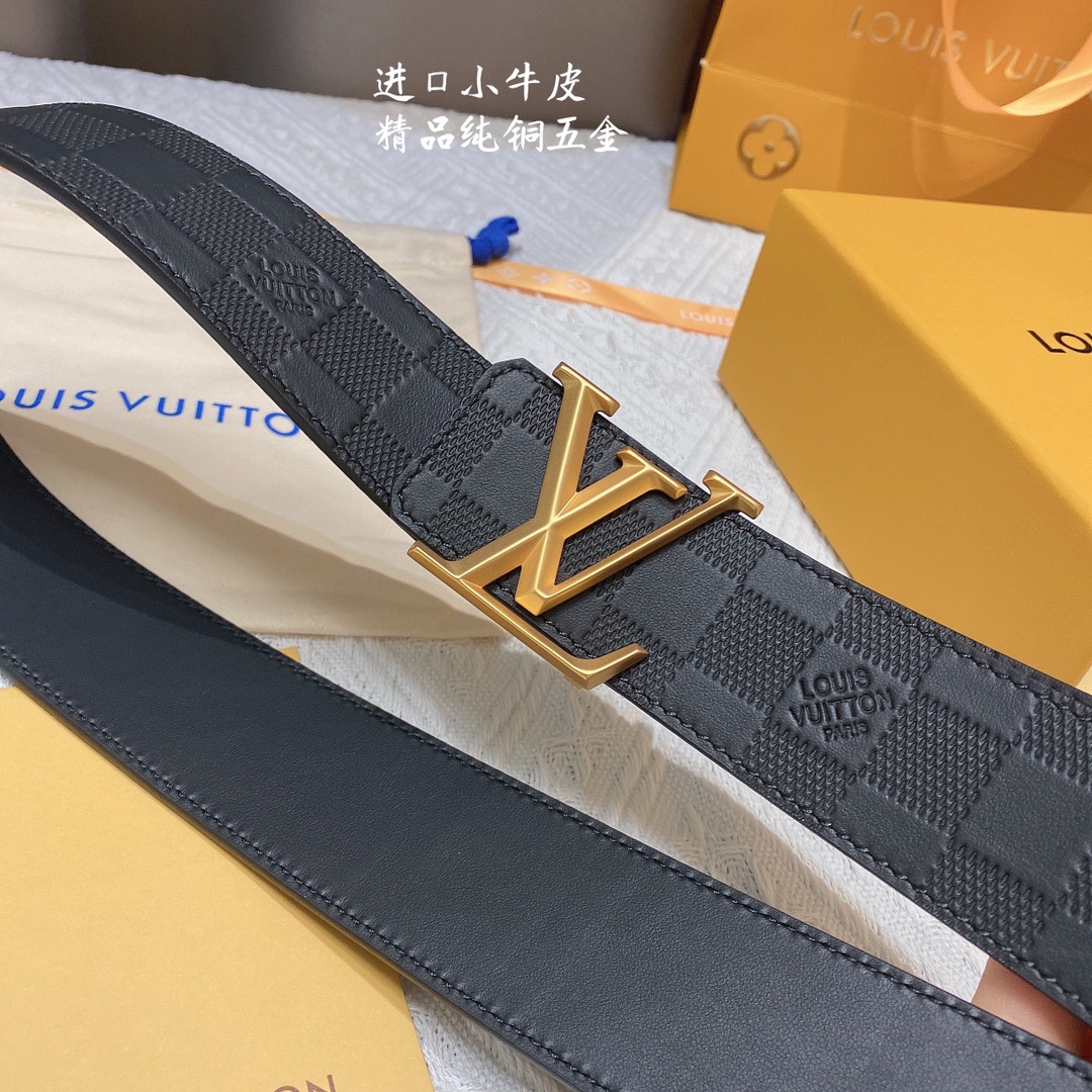 Louis Vuitton Male Basic Belt Cow Leather S-m-l