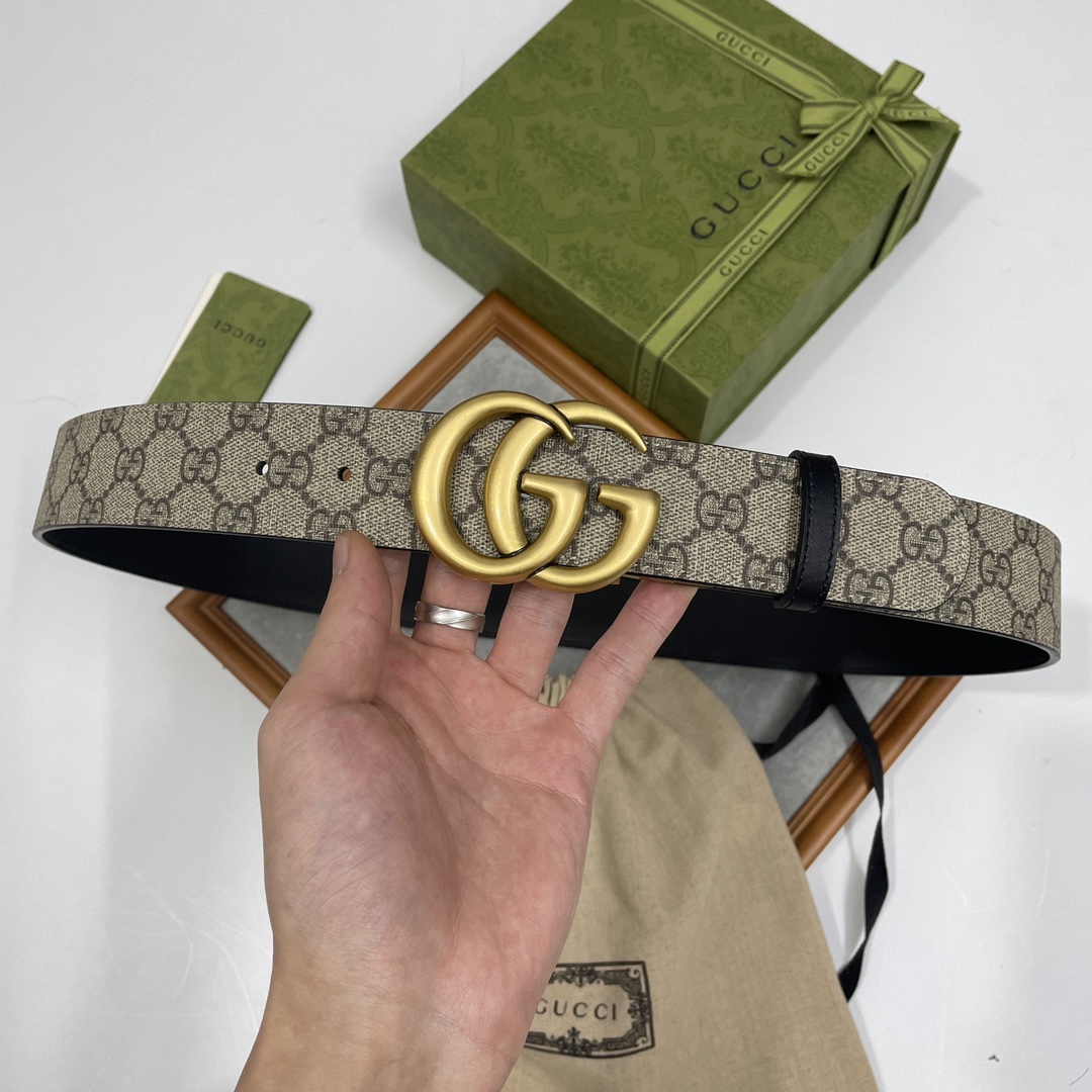 Gucci Basic Belt Cow Leather Black S-m