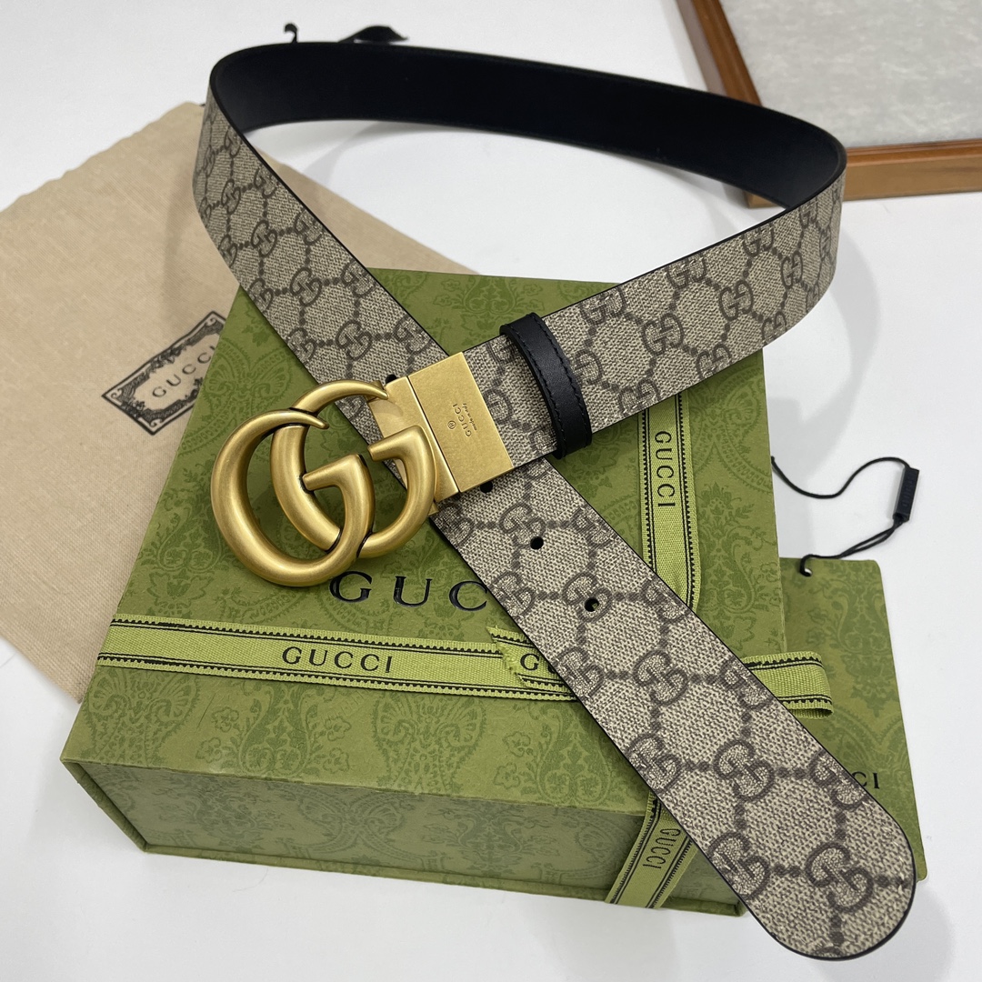 Gucci Basic Belt Cow Leather Black S-m