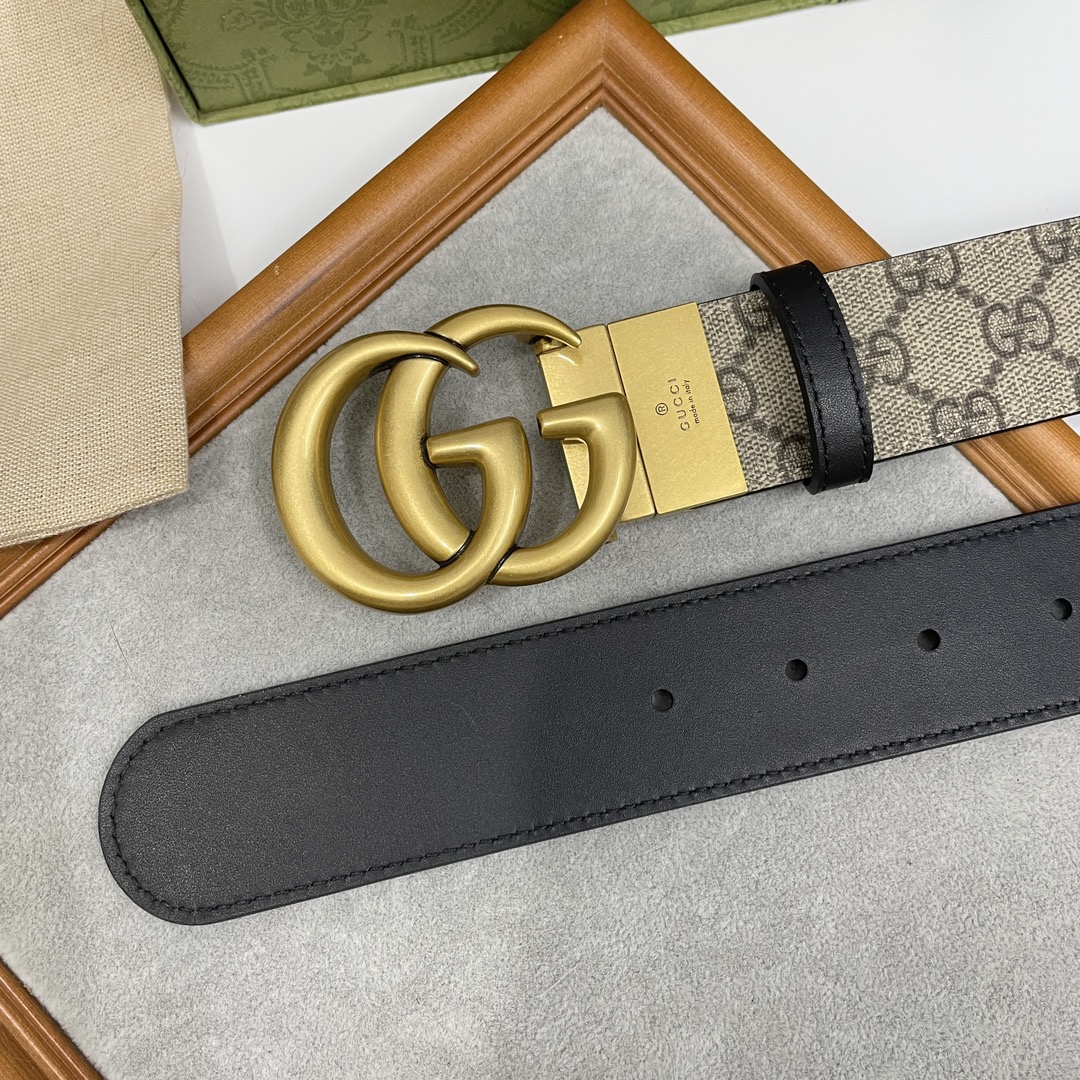 Gucci Basic Belt Cow Leather Black S-m