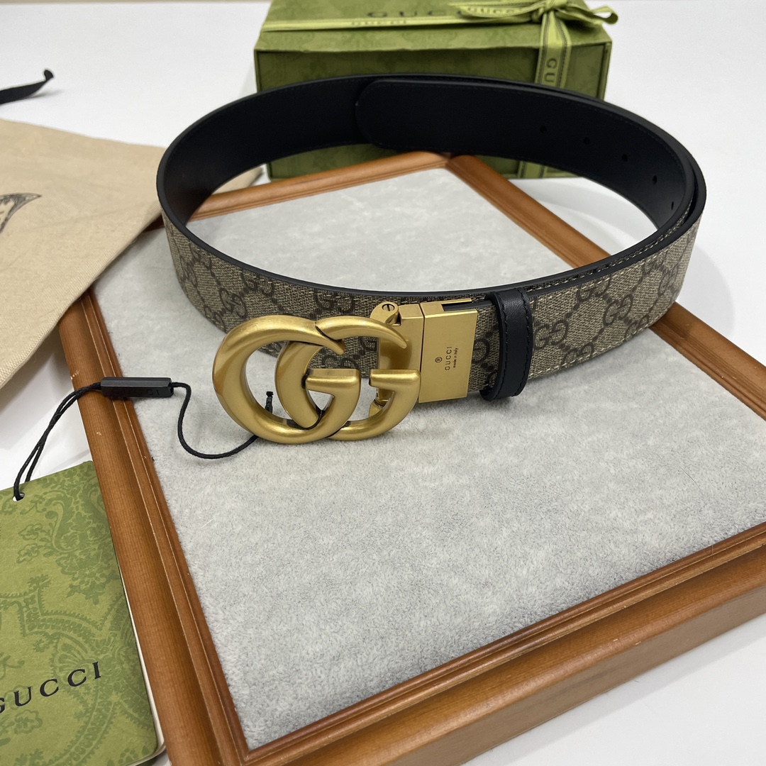 Gucci Basic Belt Cow Leather Black S-m