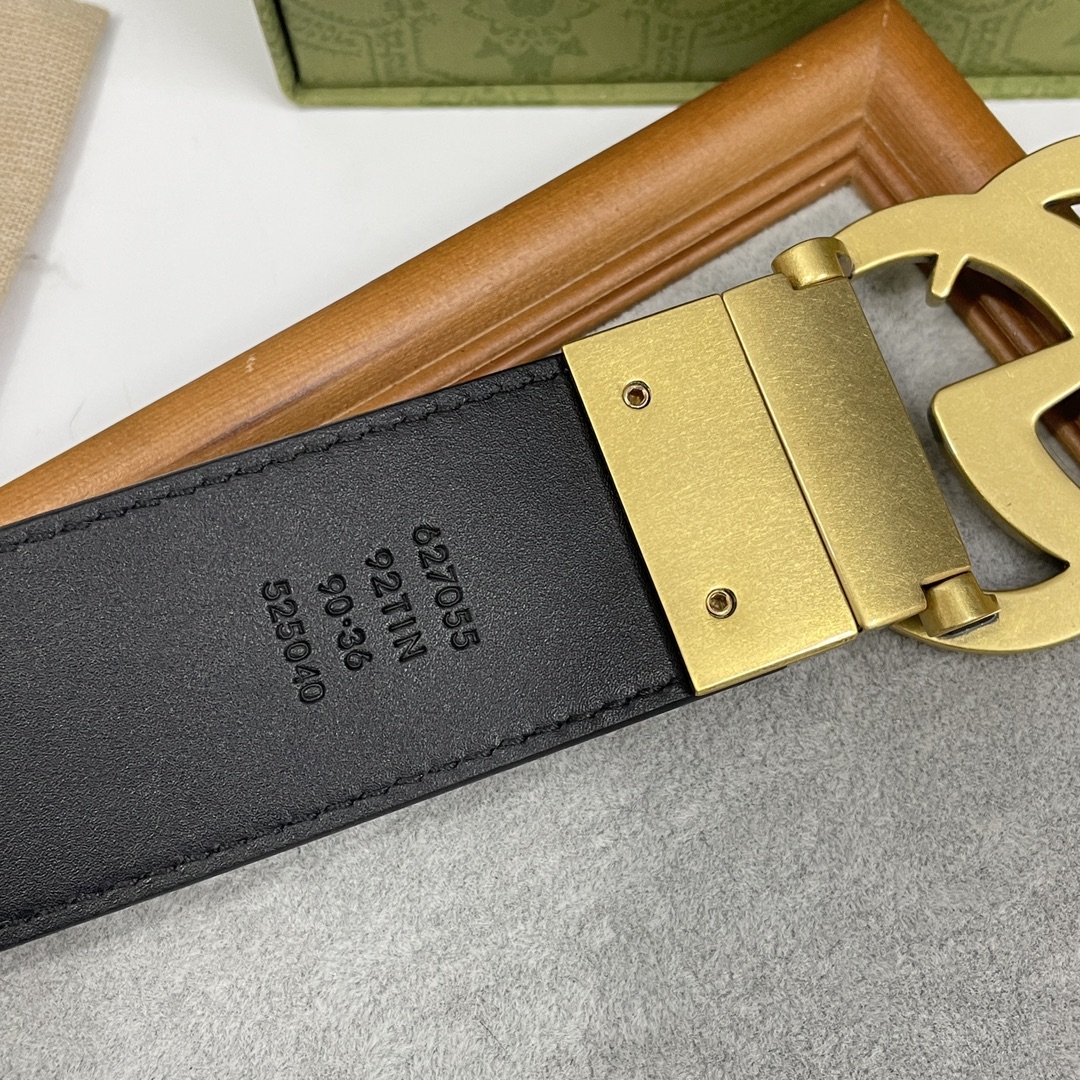 Gucci Basic Belt Cow Leather Black S-m