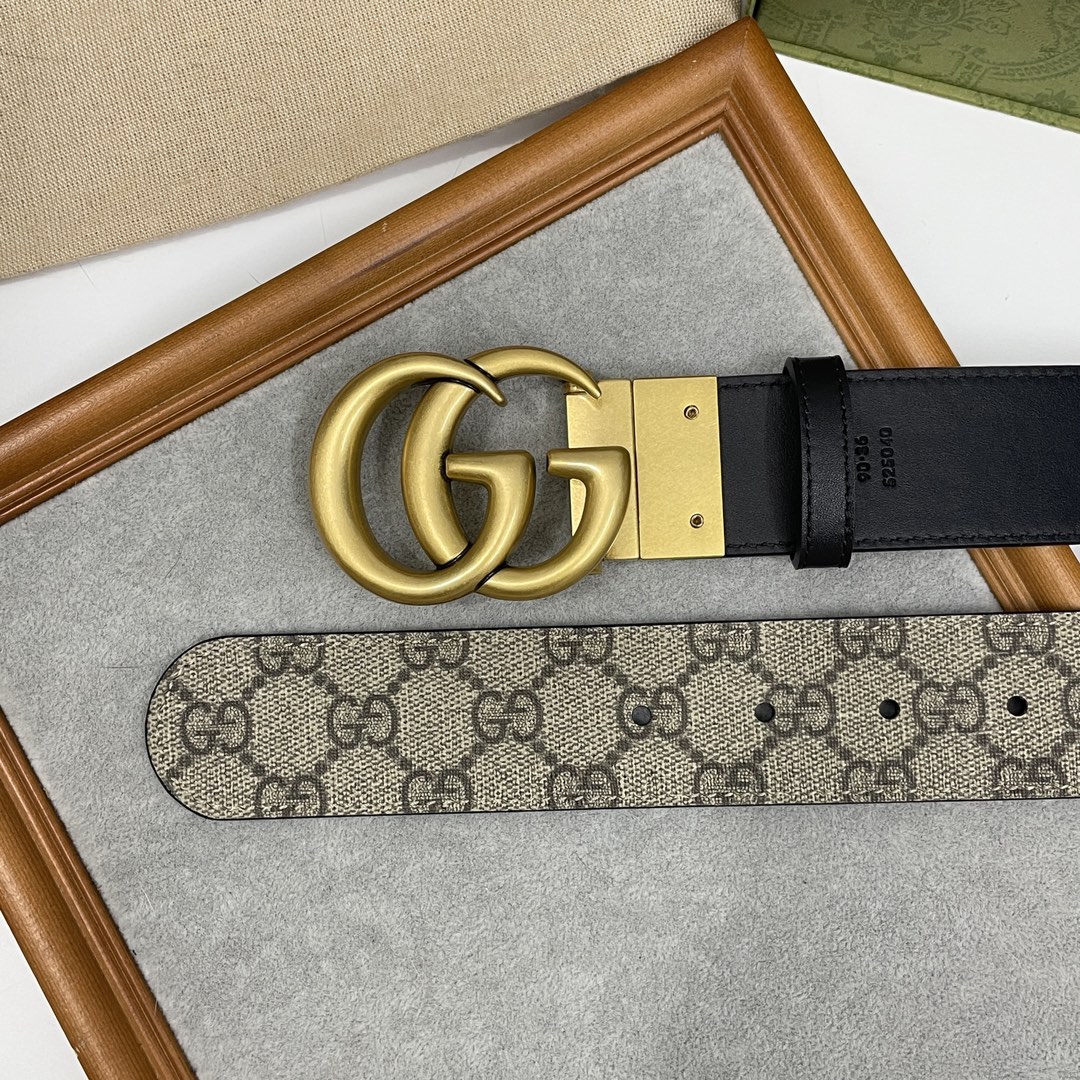 Gucci Basic Belt Cow Leather Black S-m