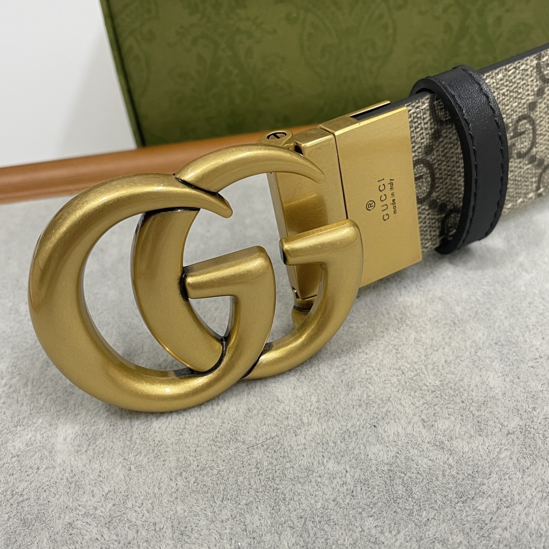 Gucci Basic Belt Cow Leather Black S-m