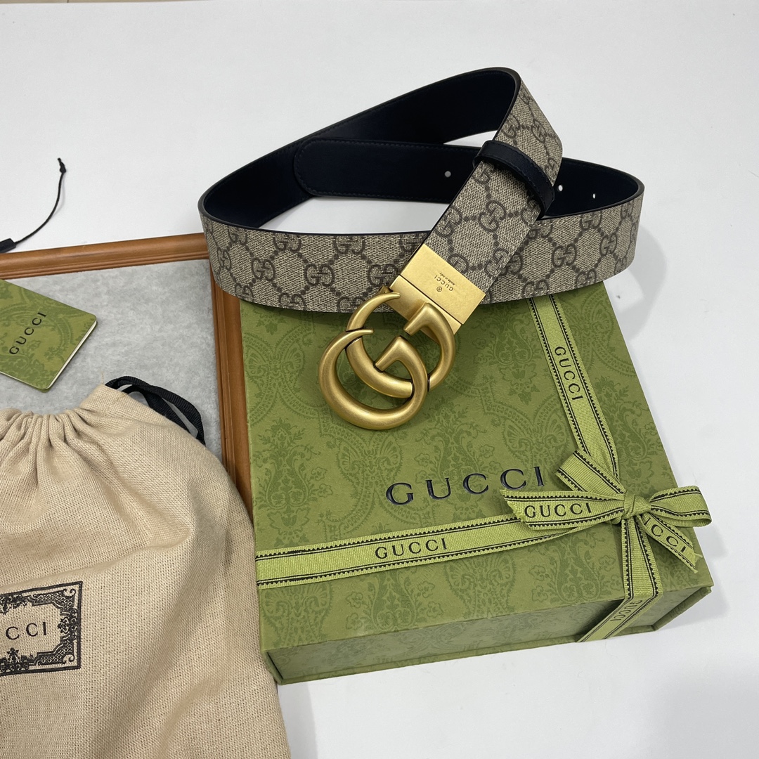 Gucci Basic Belt Cow Leather Black S-m