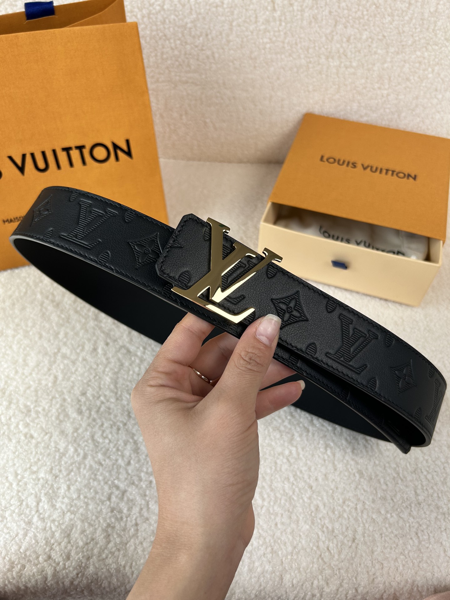 Louis Vuitton Male Basic Belt Cow Leather M-l