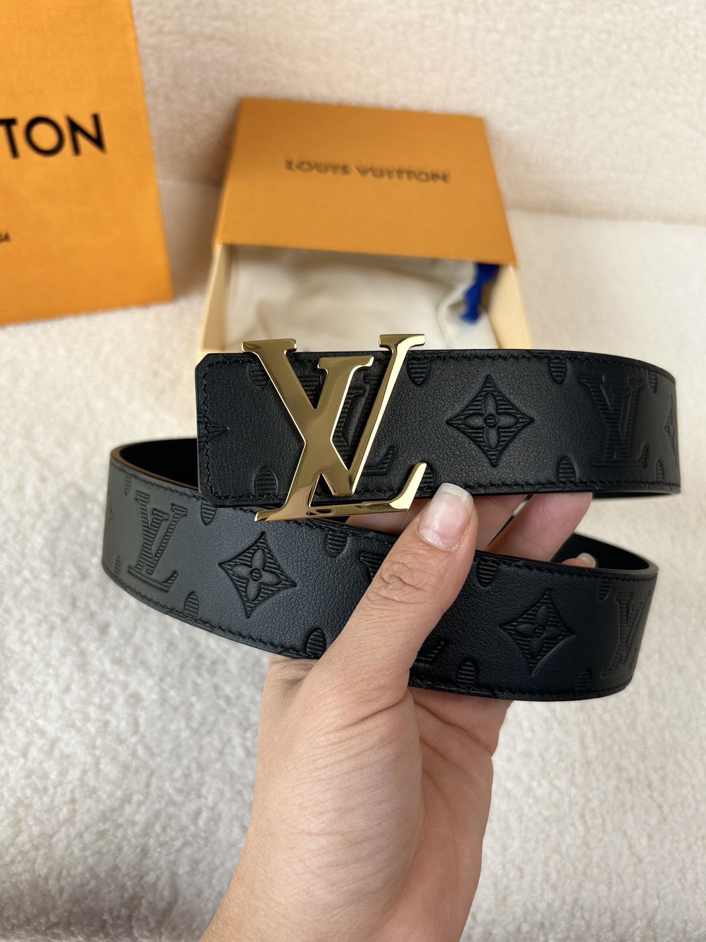 Louis Vuitton Male Basic Belt Cow Leather M-l