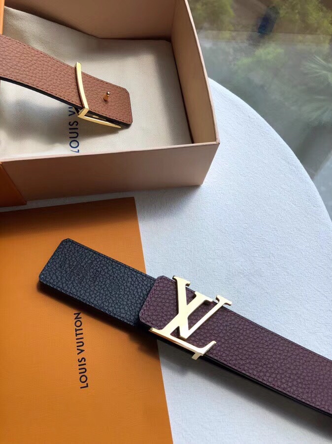 Louis Vuitton Male Basic Belt Cow Leather 40mm-m-l