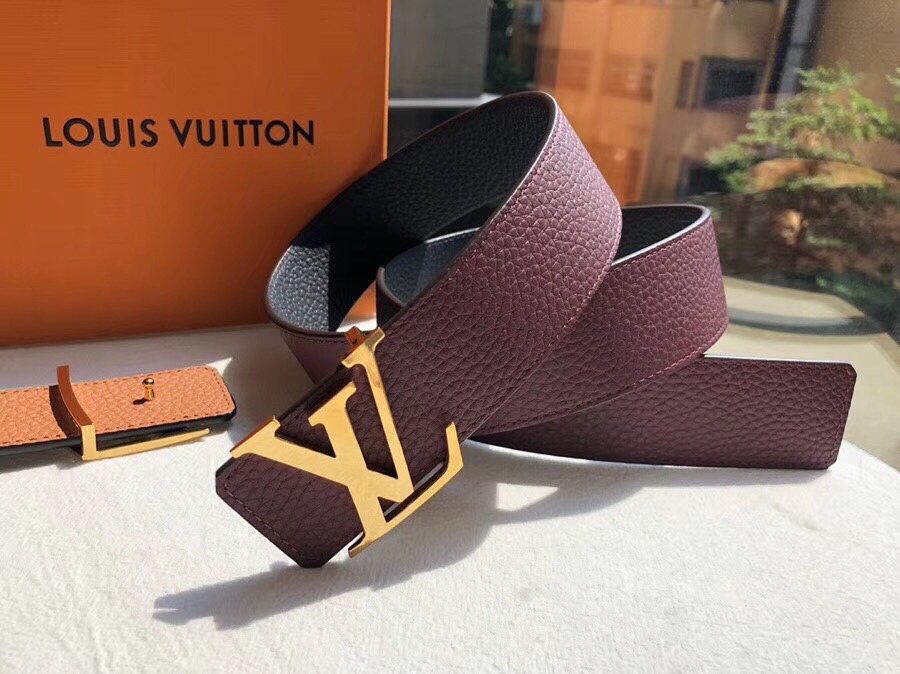 Louis Vuitton Male Basic Belt Cow Leather 40mm-m-l