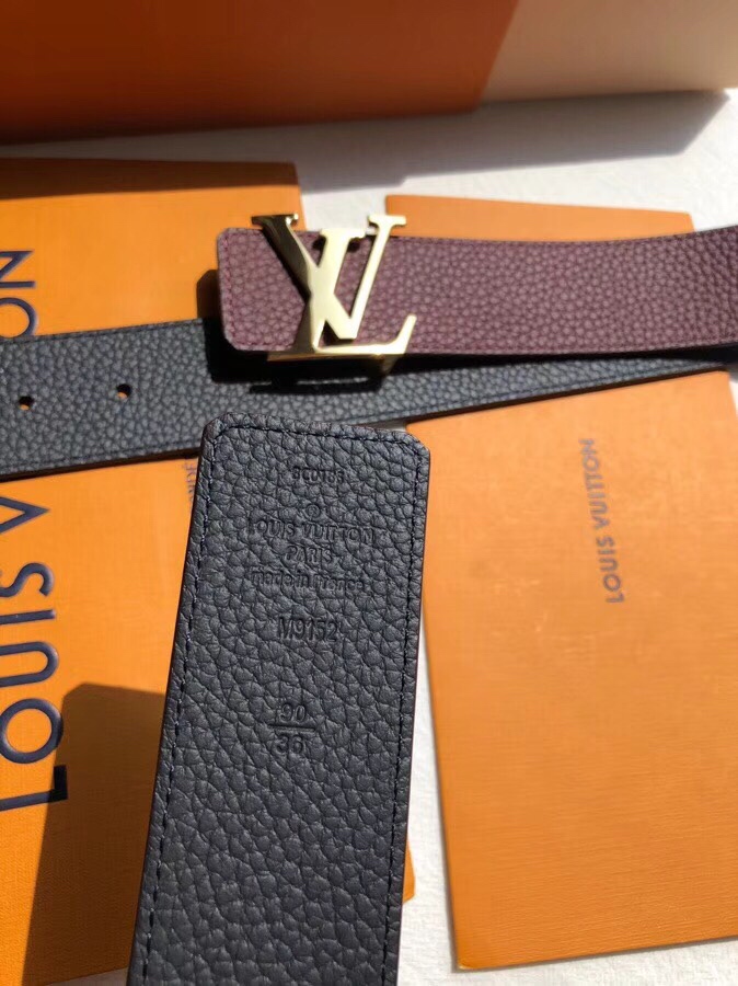 Louis Vuitton Male Basic Belt Cow Leather 40mm-m-l