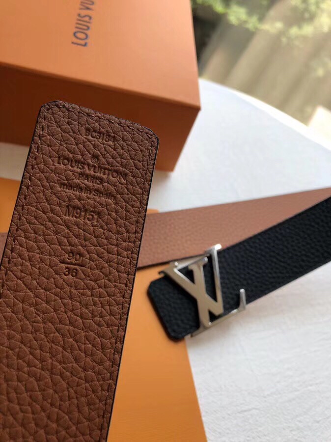 Louis Vuitton Male Basic Belt Cow Leather 40mm-m-l