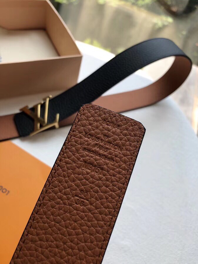 Louis Vuitton Male Basic Belt Cow Leather 40mm-m-l