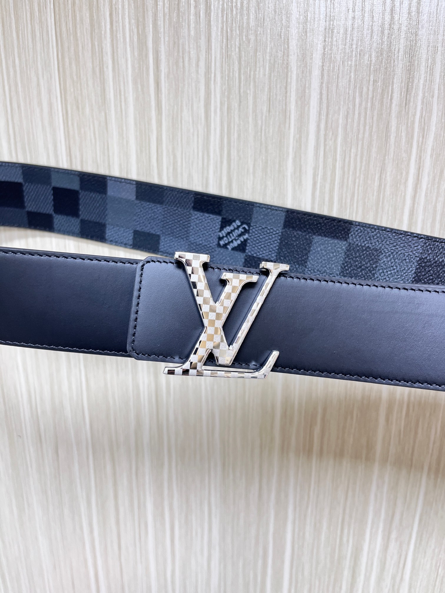 Louis Vuitton Male Basic Belt Cow Leather Coffee L
