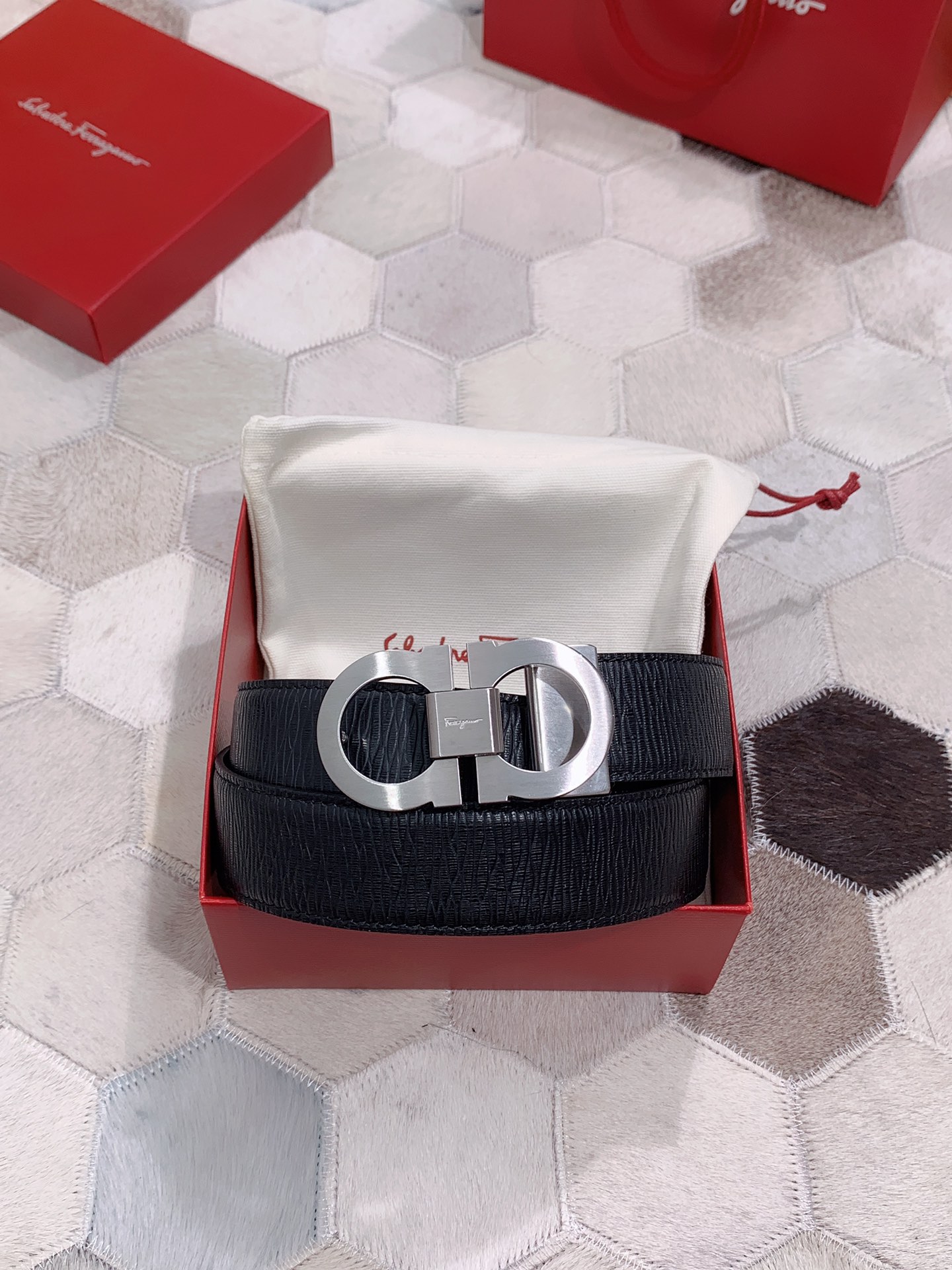 Salvatore Ferragamo Male Leather Belt S-m-l