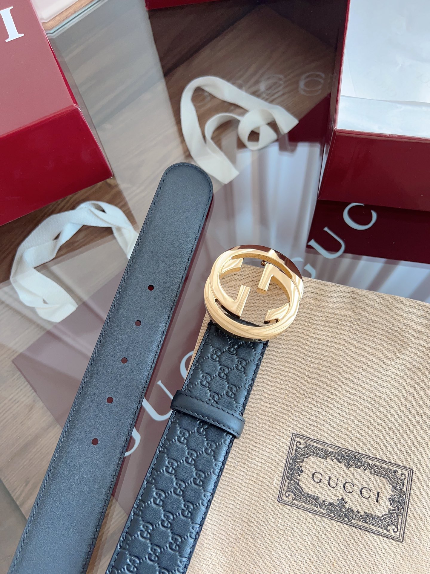 Gucci Basic Belt Cow Leather M-l