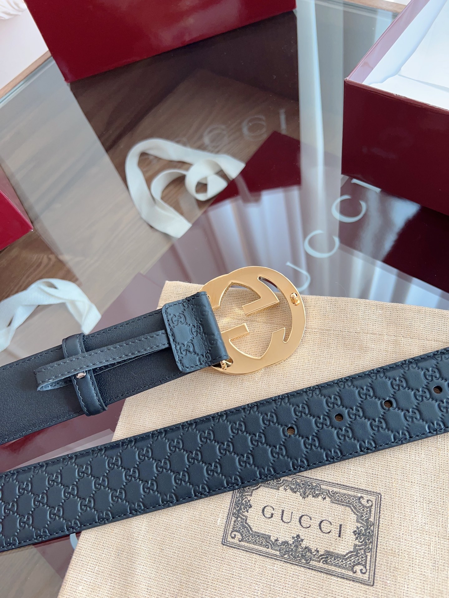 Gucci Basic Belt Cow Leather M-l