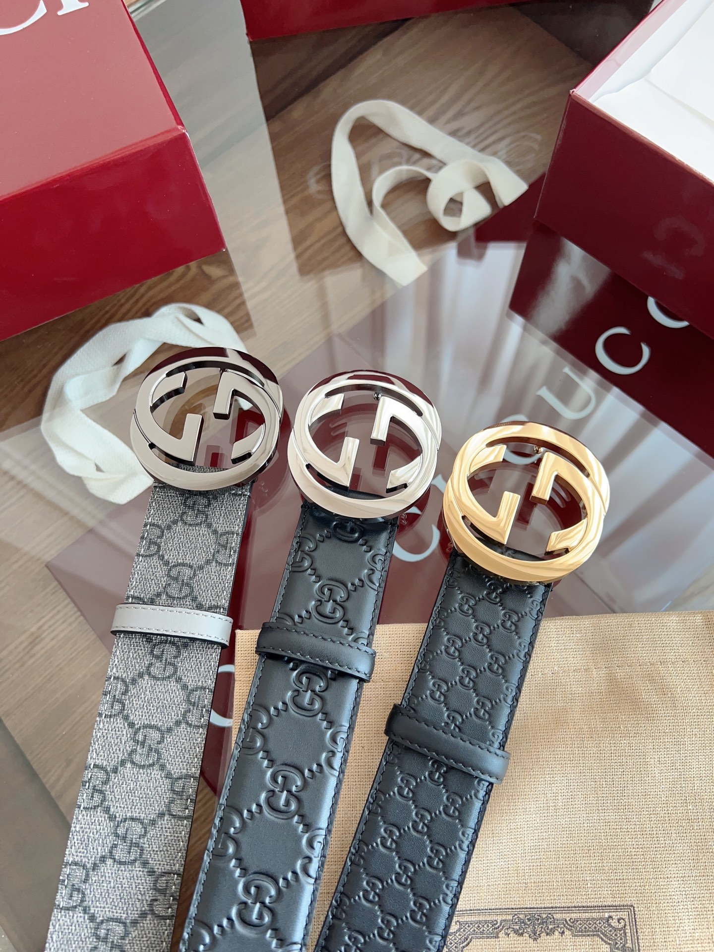 Gucci Basic Belt Cow Leather M-l