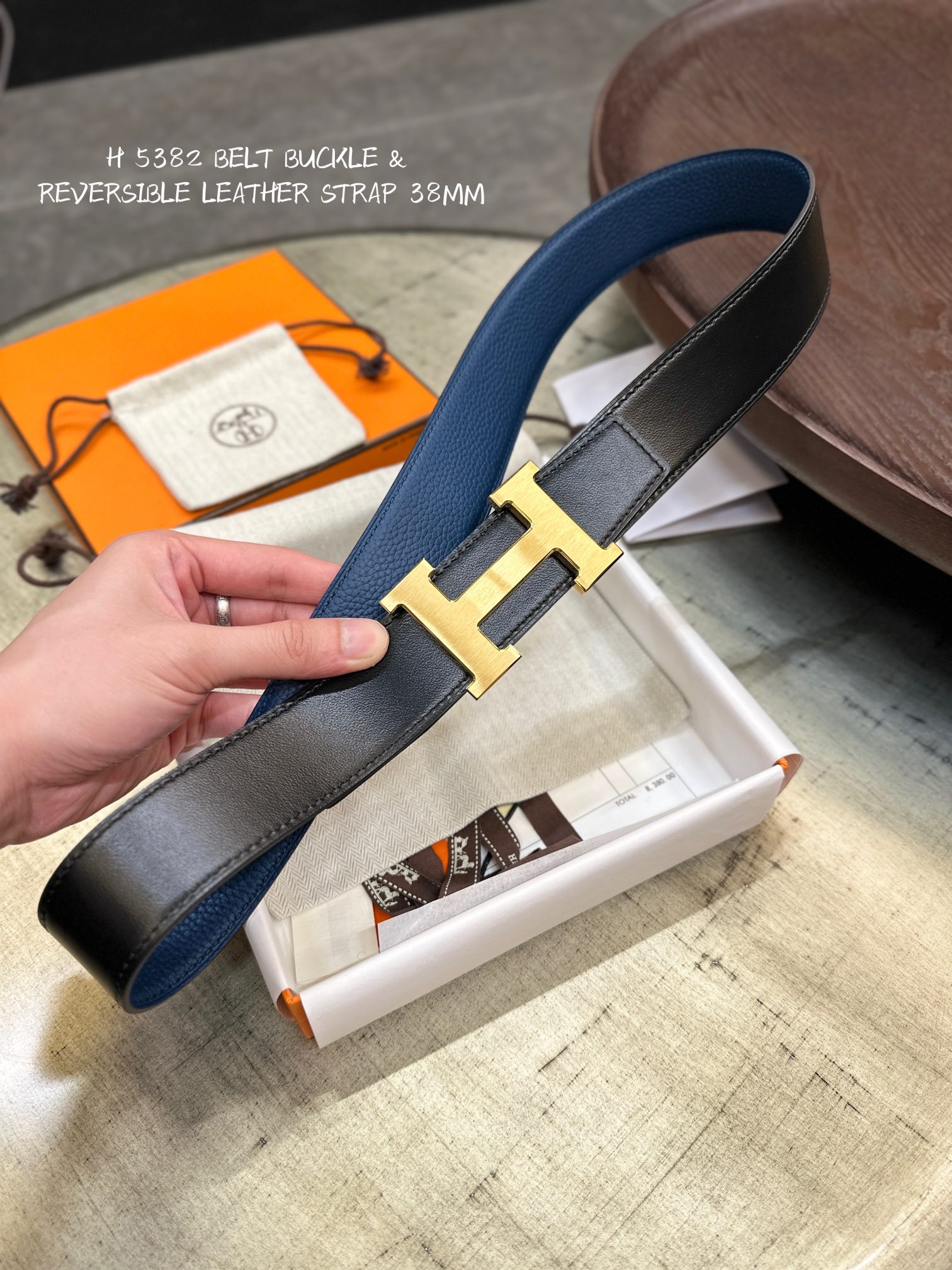 Hermès Male Leather Belt Top Grain Leather M