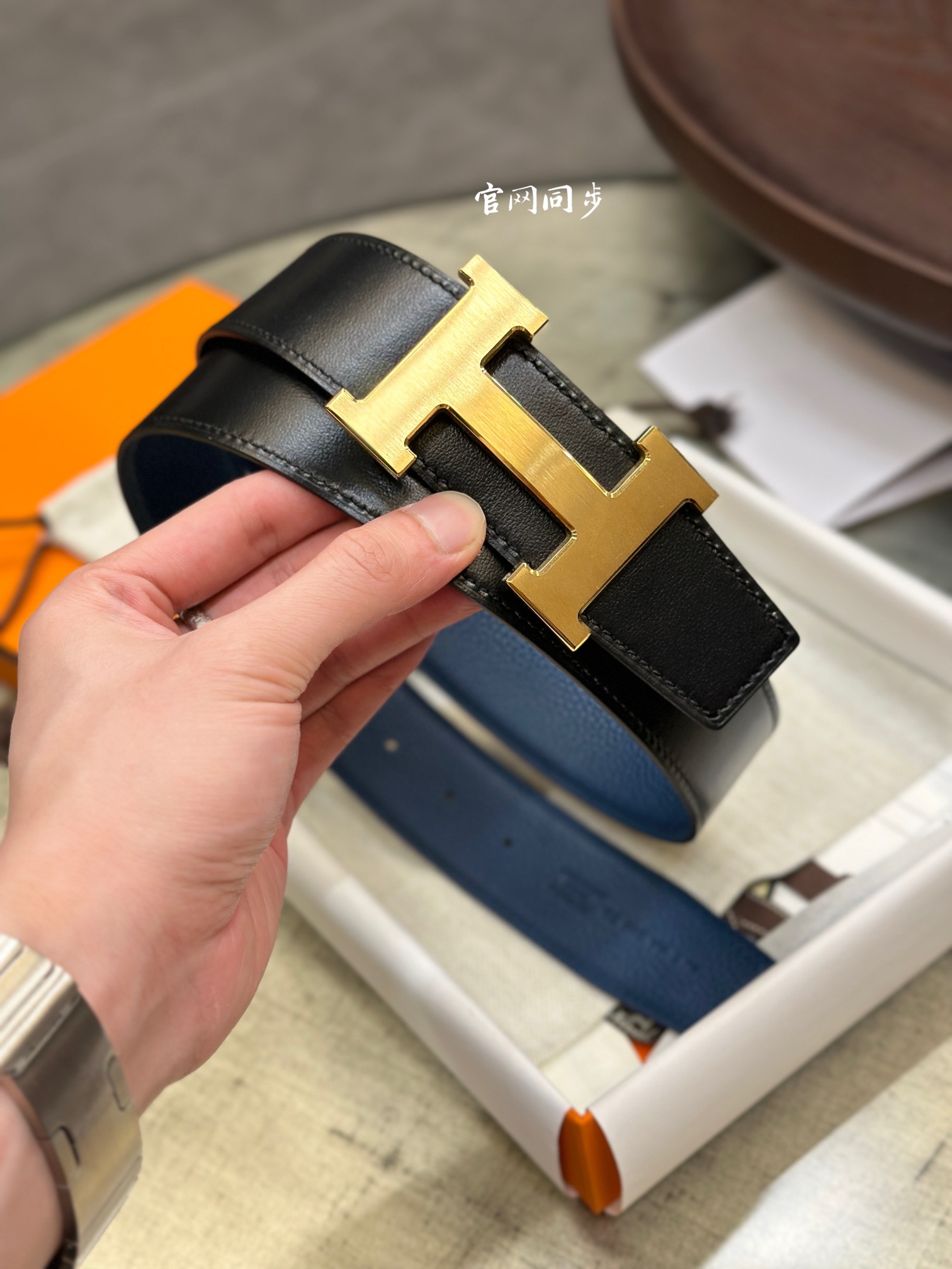 Hermès Male Leather Belt Top Grain Leather M