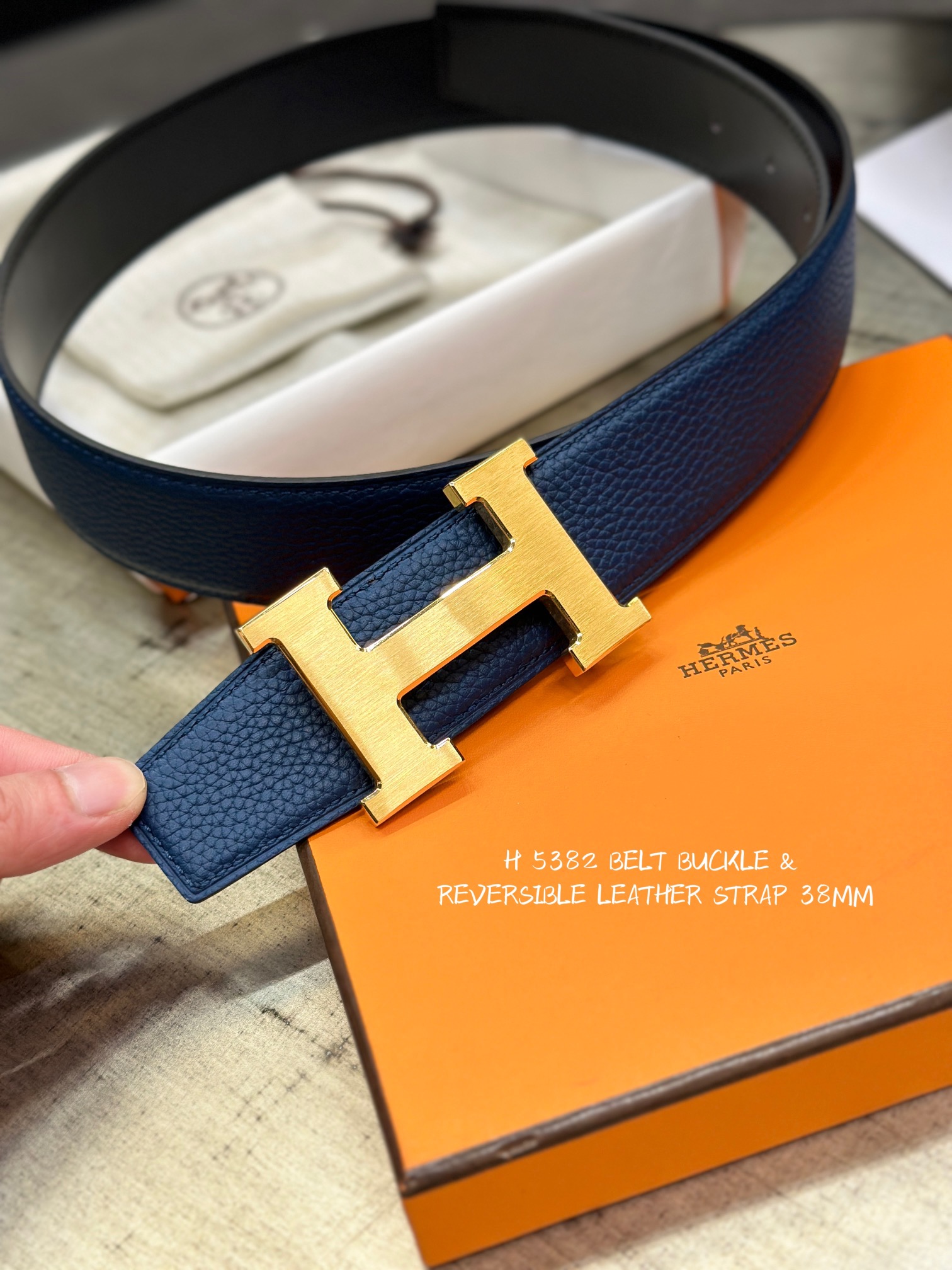 Hermès Male Leather Belt Top Grain Leather M
