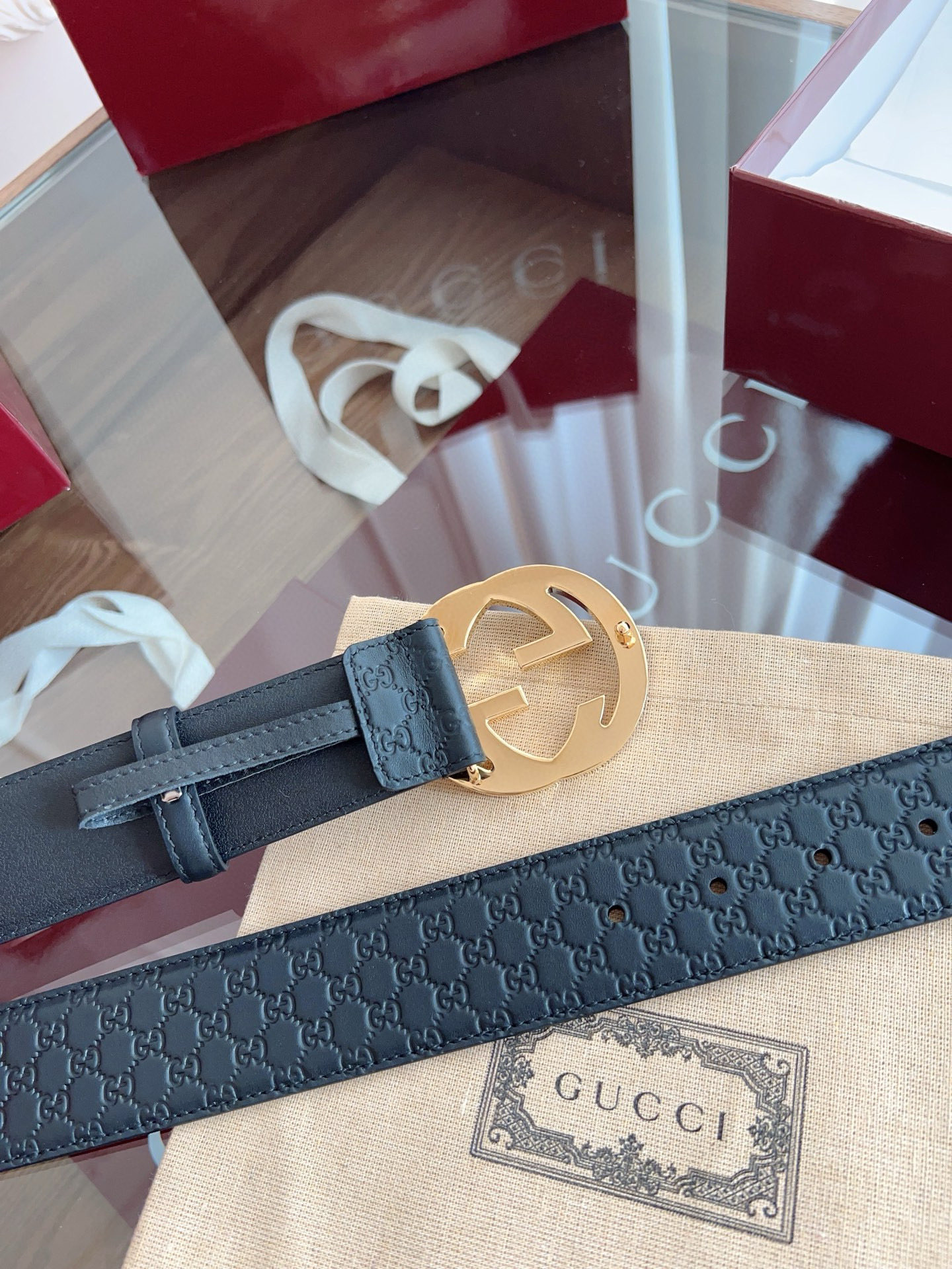 Gucci Basic Belt Cow Leather M-l