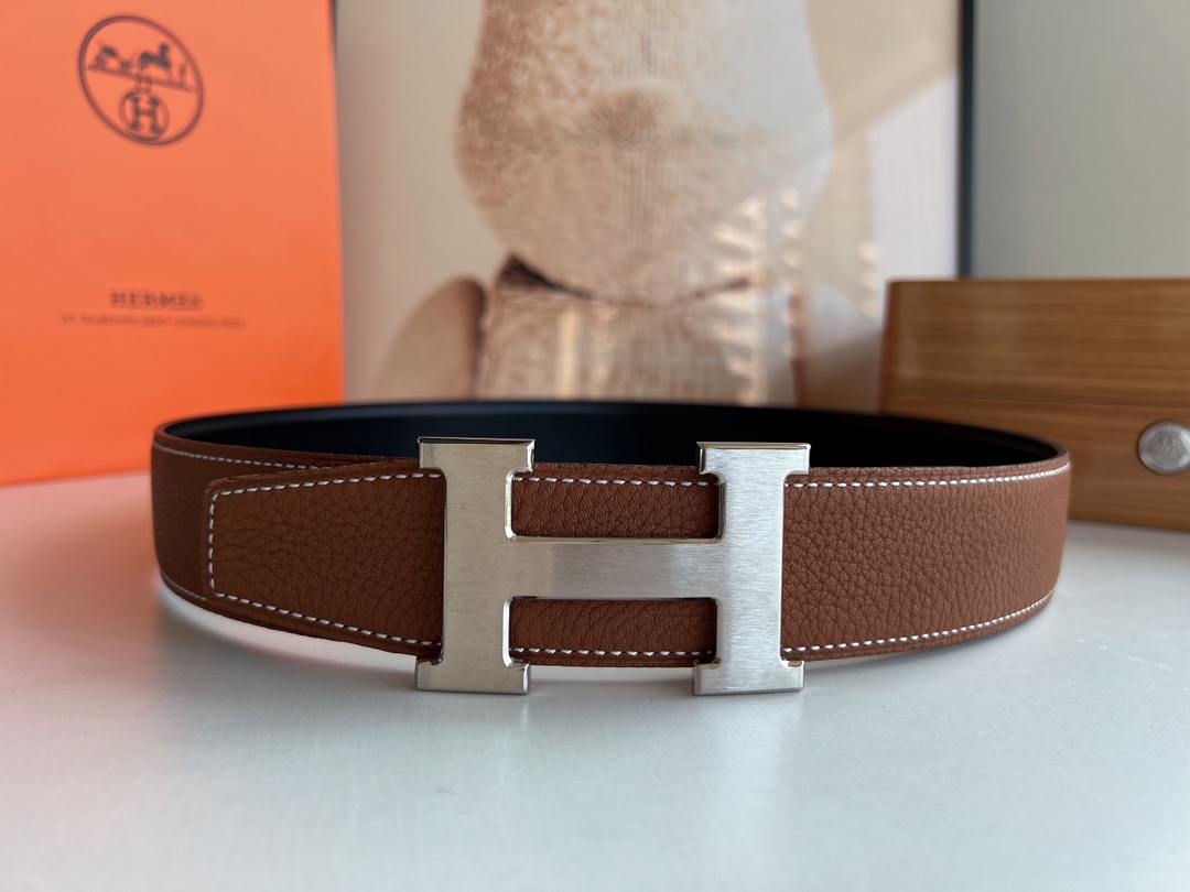 Hermès Male Leather Belt Top Grain Leather S-m